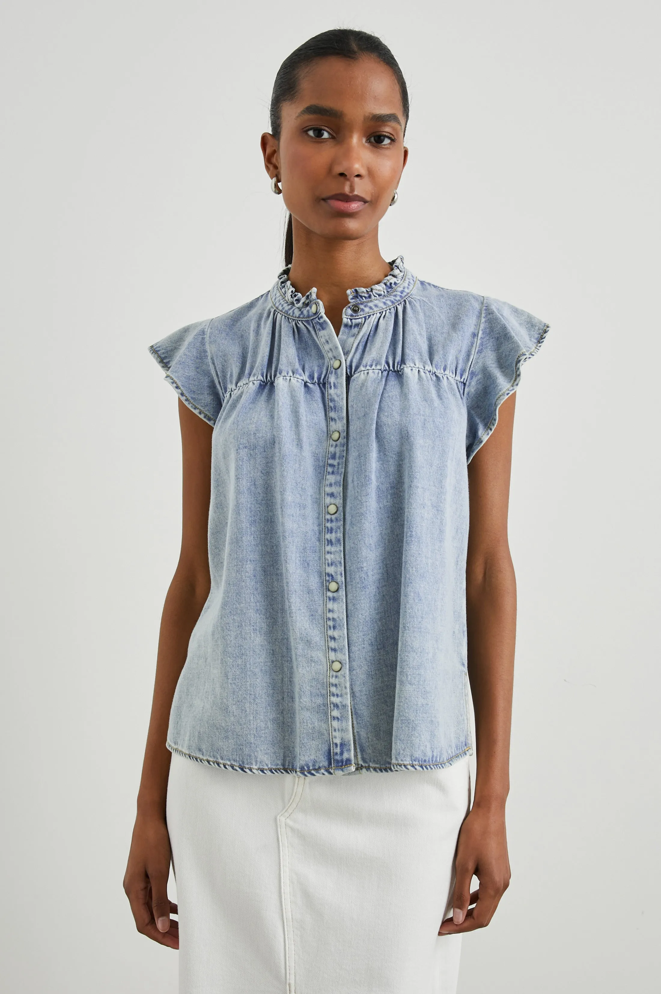 RUTHIE TOP - FADED INDIGO Rails