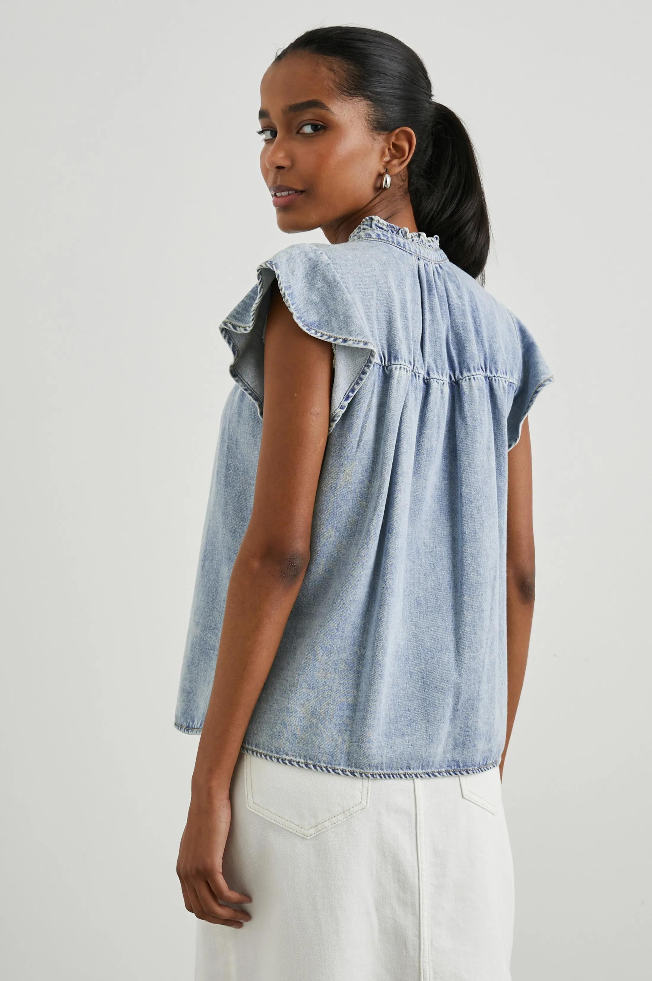 RUTHIE TOP - FADED INDIGO Rails