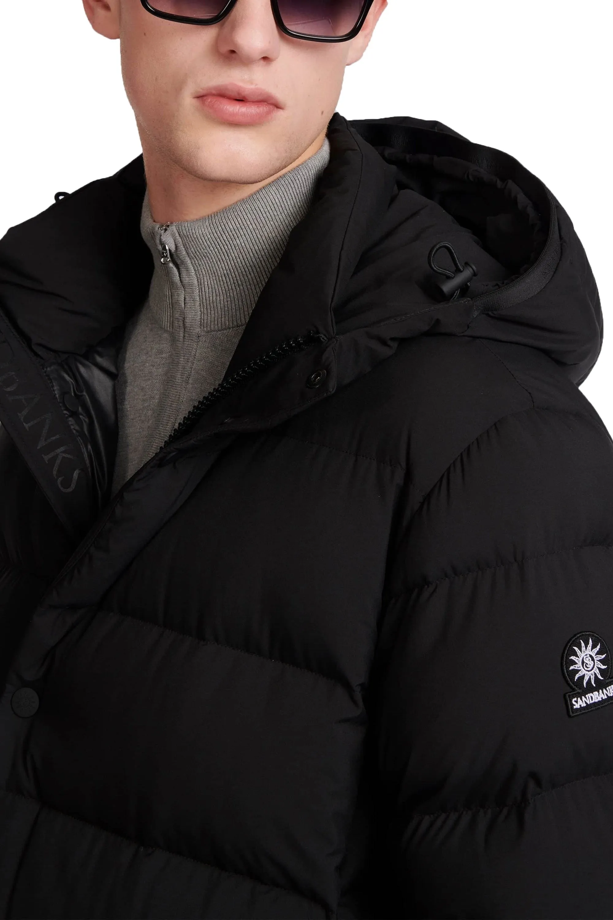 Sandbanks Panorama Long Puffer Jacket Black