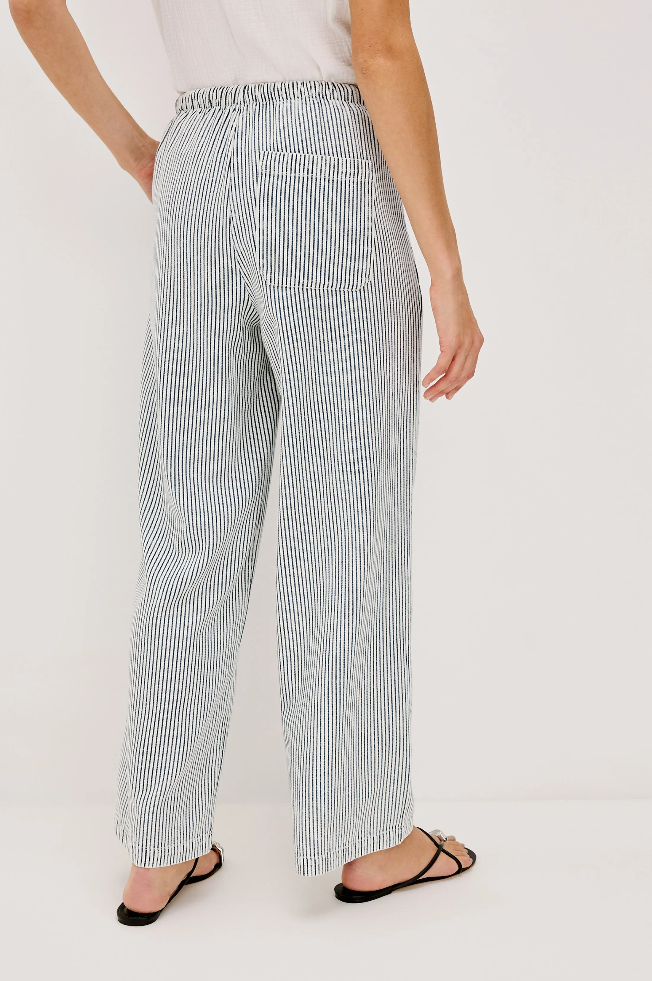 SANDERSON PANT - INDIGO RAILROAD STRIPE Rails