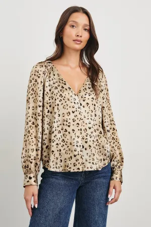 SANDRA TOP - CHAMPAGNE LEOPARD Rails