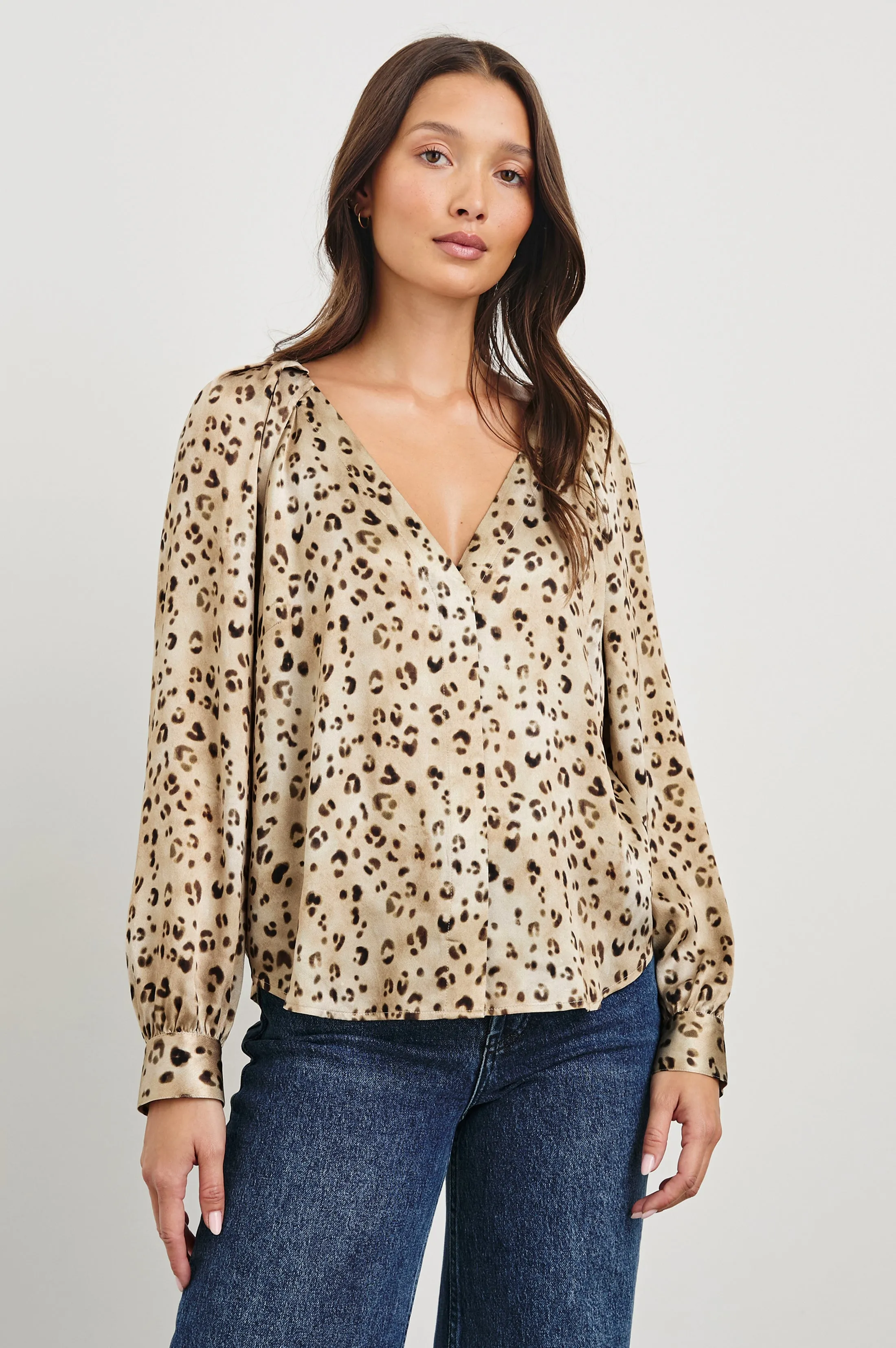 SANDRA TOP - CHAMPAGNE LEOPARD Rails
