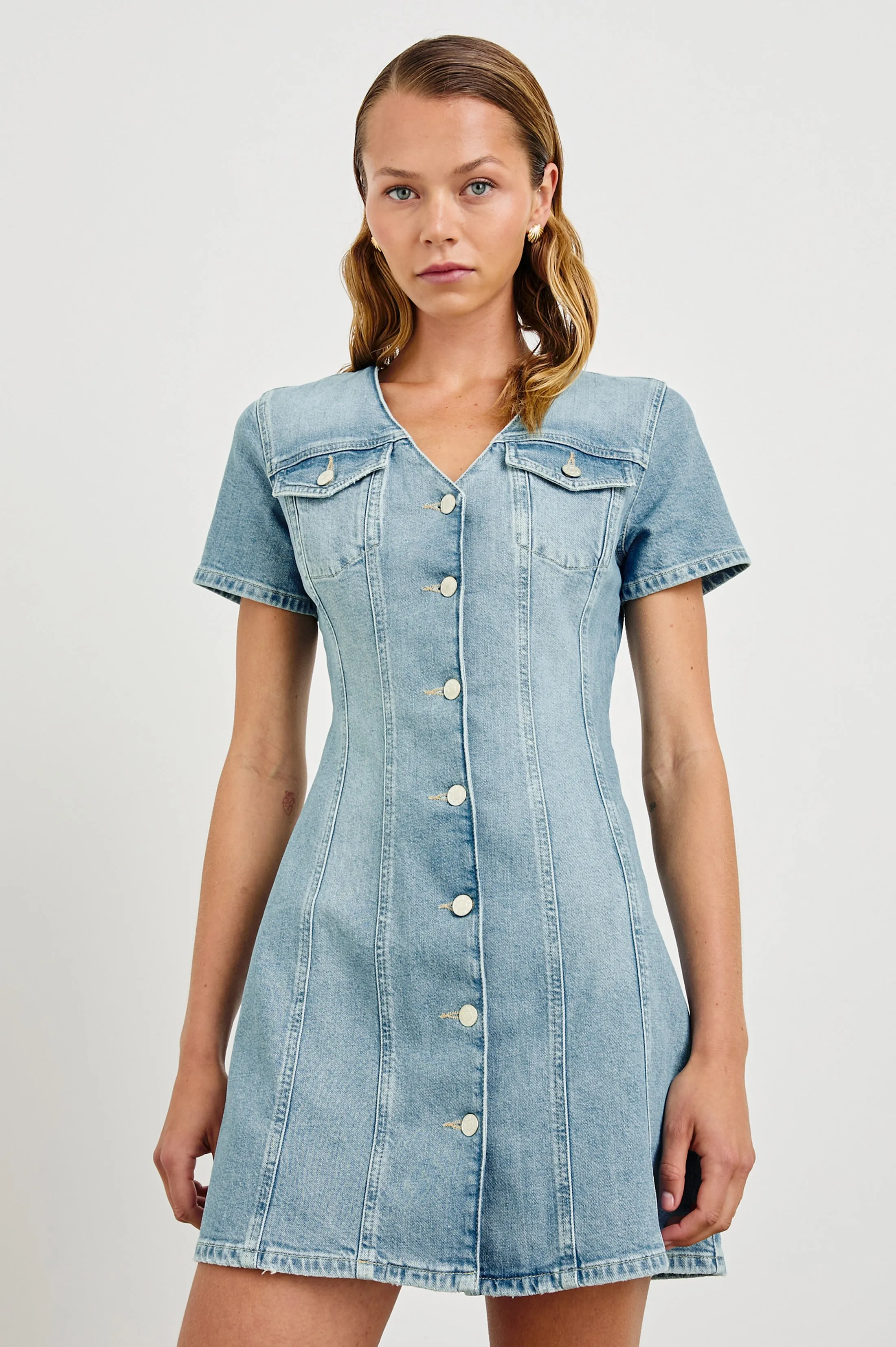 SARATOGA DRESS - FADED SEAGLASS Rails