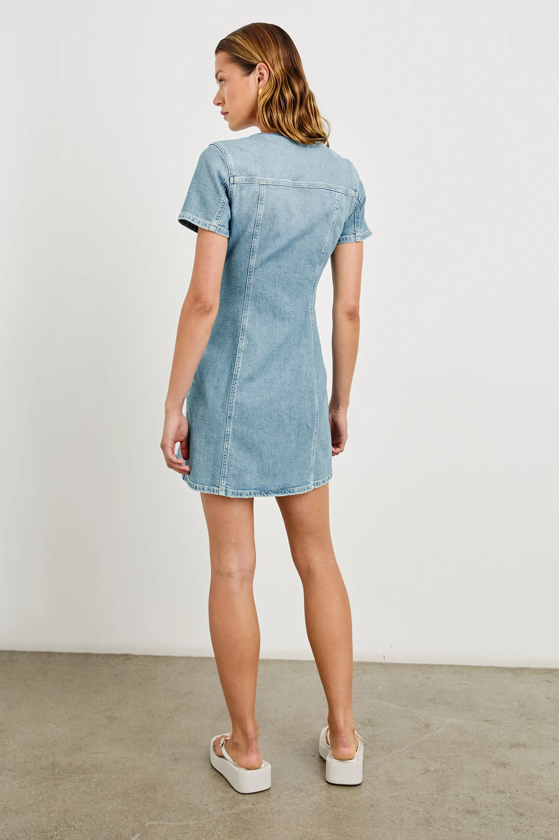 SARATOGA DRESS - FADED SEAGLASS Rails
