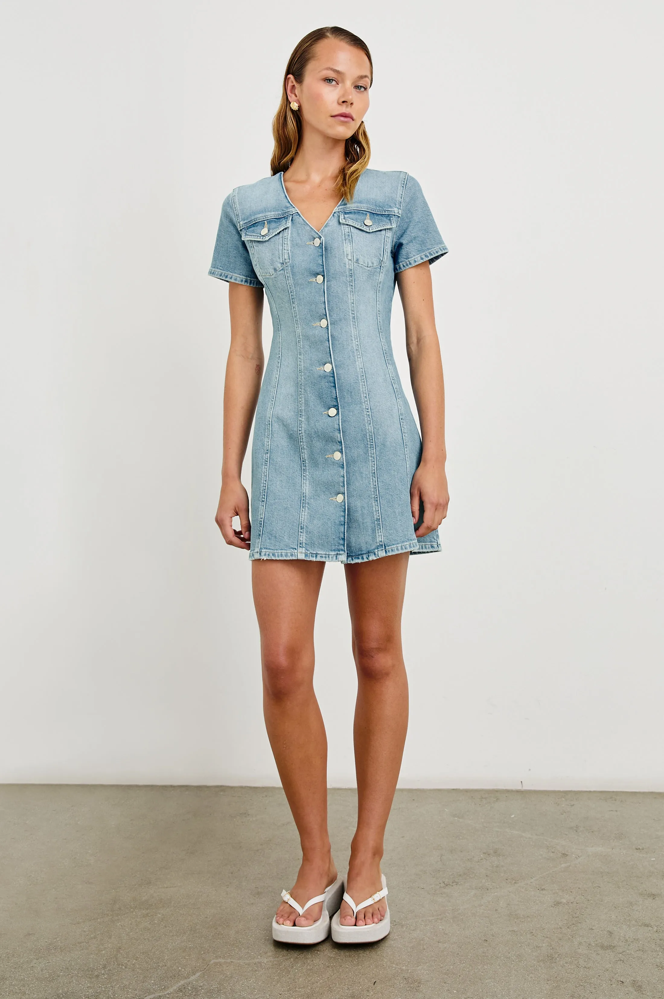 SARATOGA DRESS - FADED SEAGLASS Rails