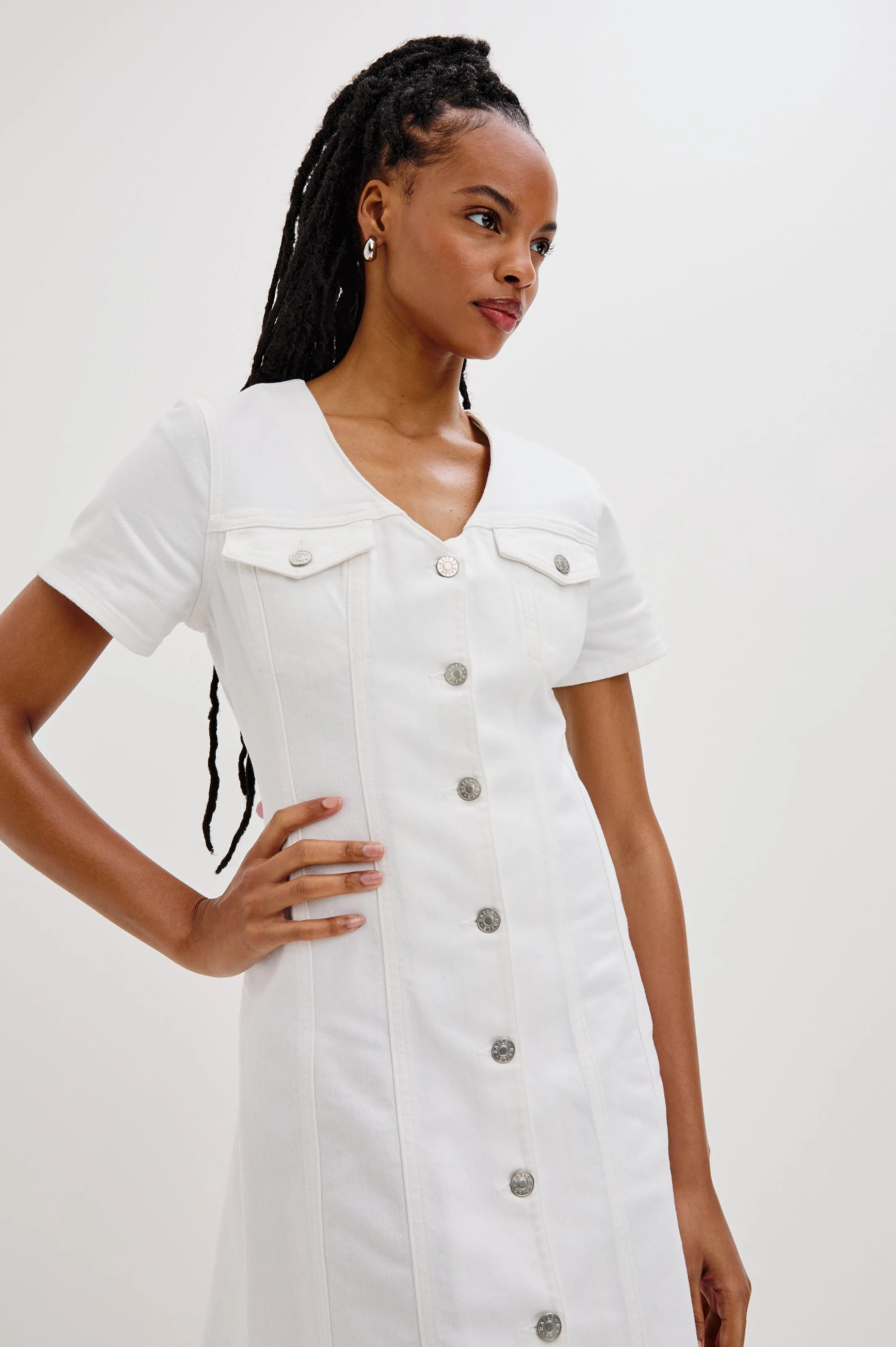 SARATOGA DRESS - SALT WHITE Rails