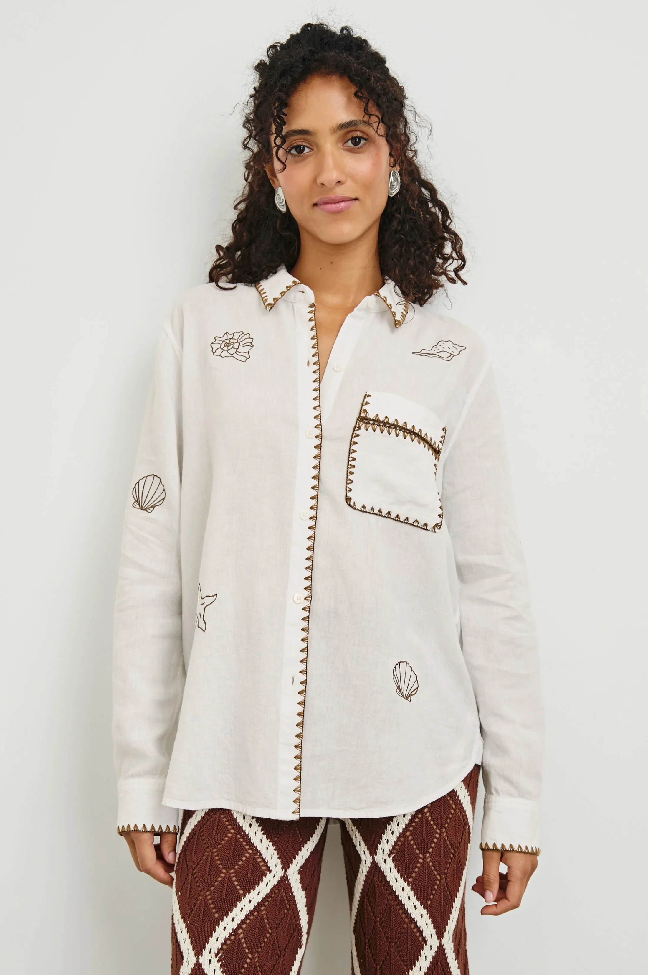 SAYA SHIRT - WHITE MARINE EMBROIDERY Rails