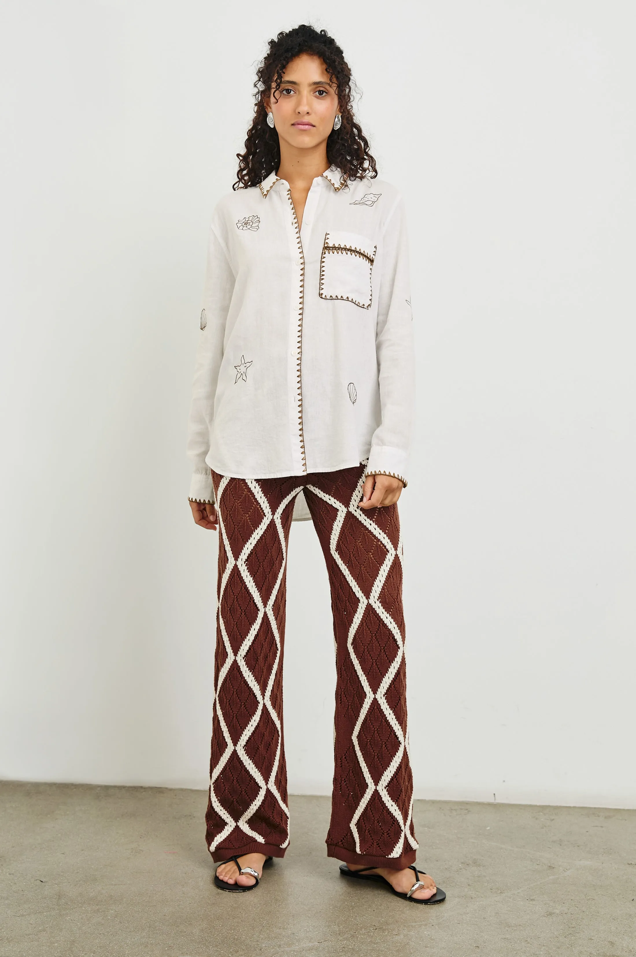 SAYA SHIRT - WHITE MARINE EMBROIDERY Rails