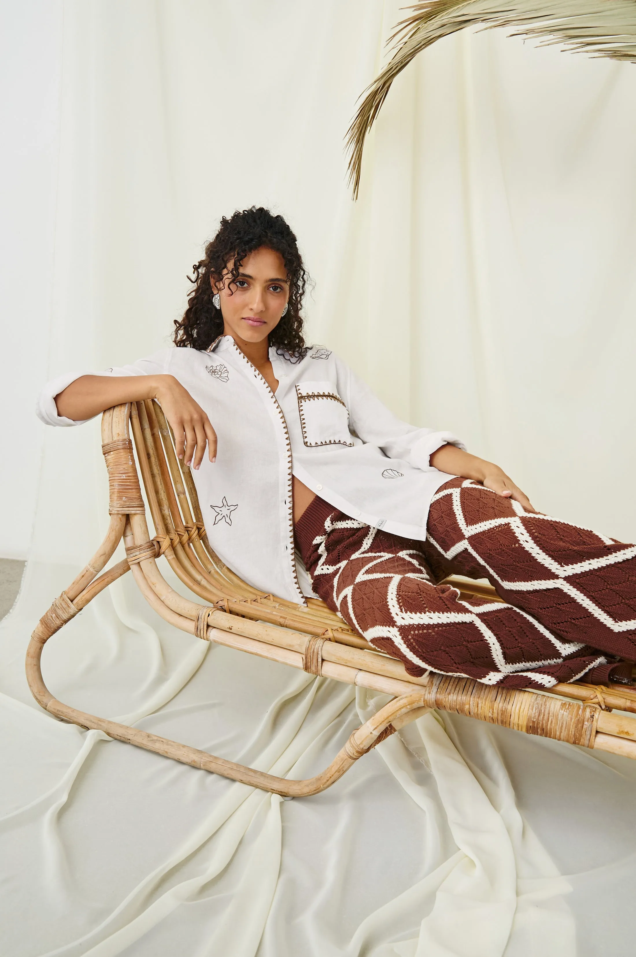 SAYA SHIRT - WHITE MARINE EMBROIDERY Rails