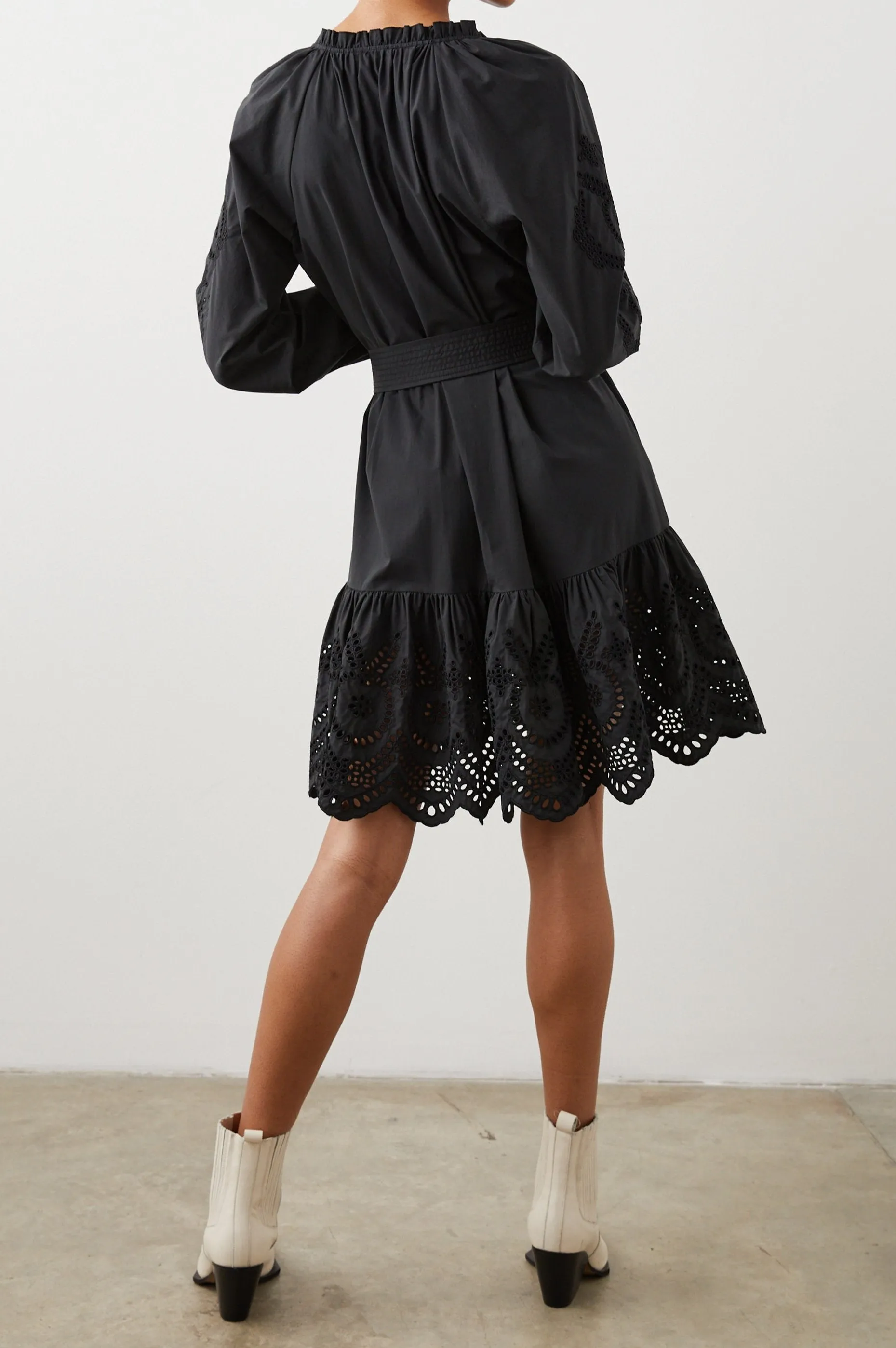 SAYLOR DRESS - BLACK EYELET Rails