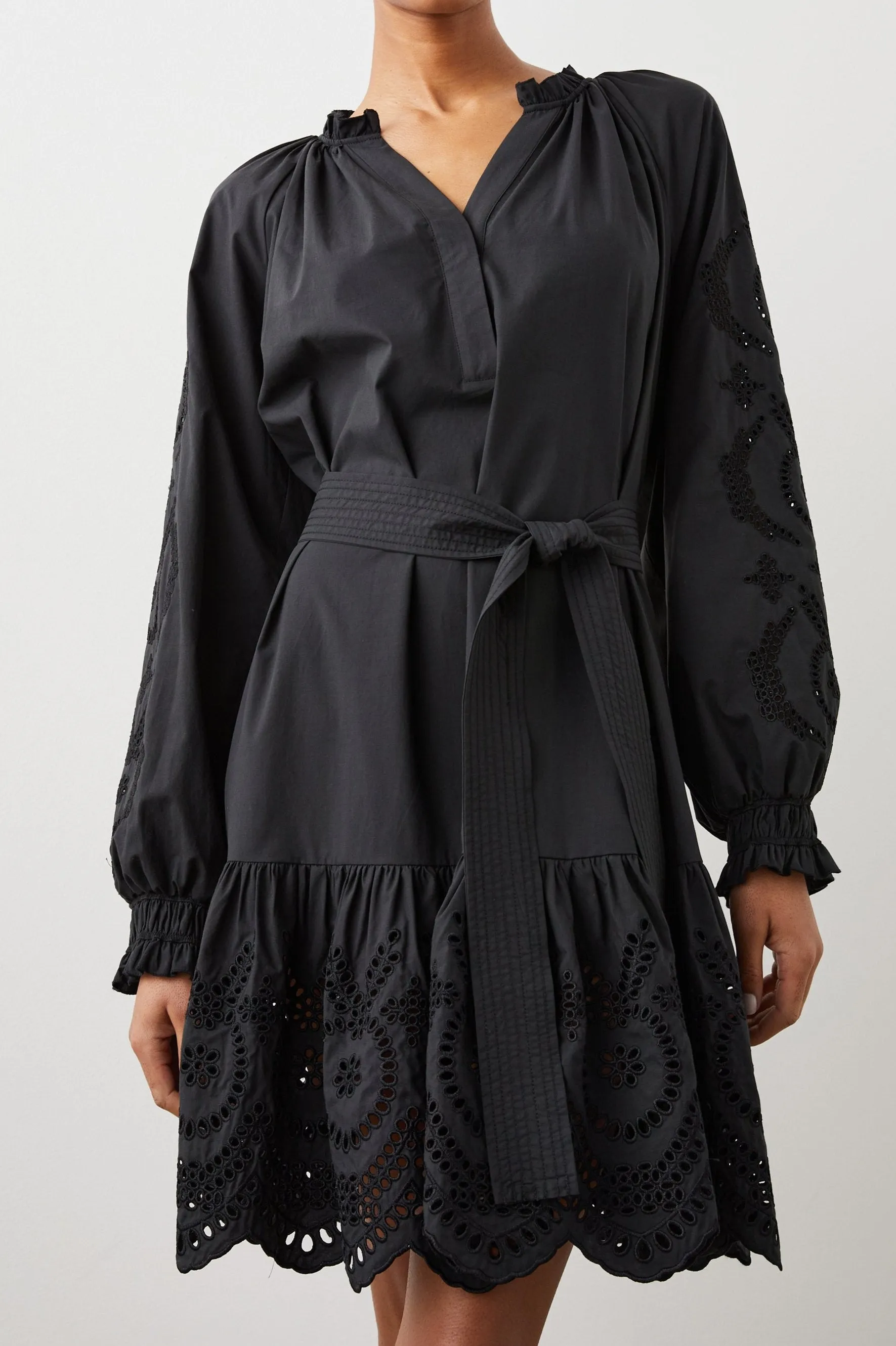 SAYLOR DRESS - BLACK EYELET Rails