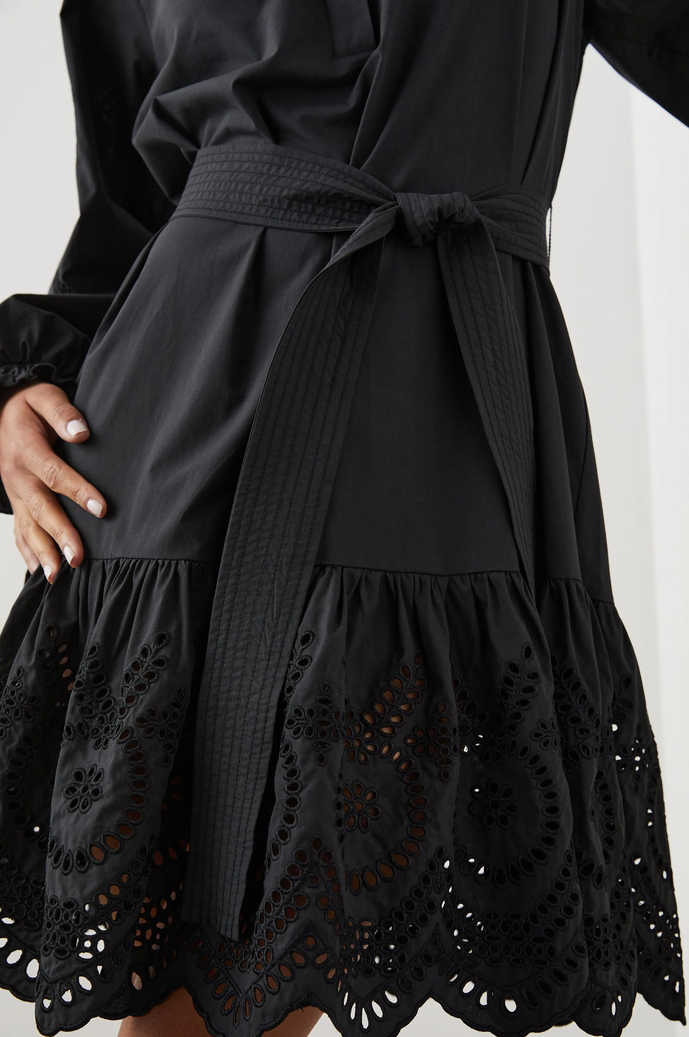 SAYLOR DRESS - BLACK EYELET Rails