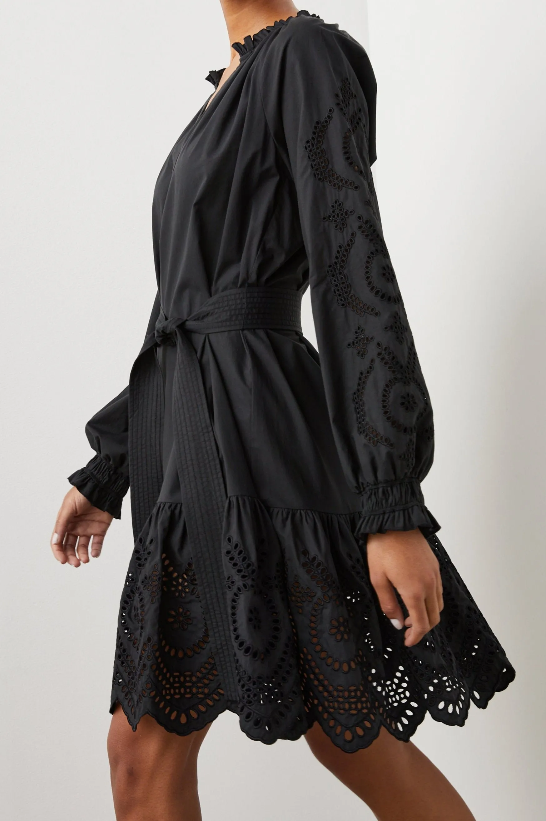 SAYLOR DRESS - BLACK EYELET Rails