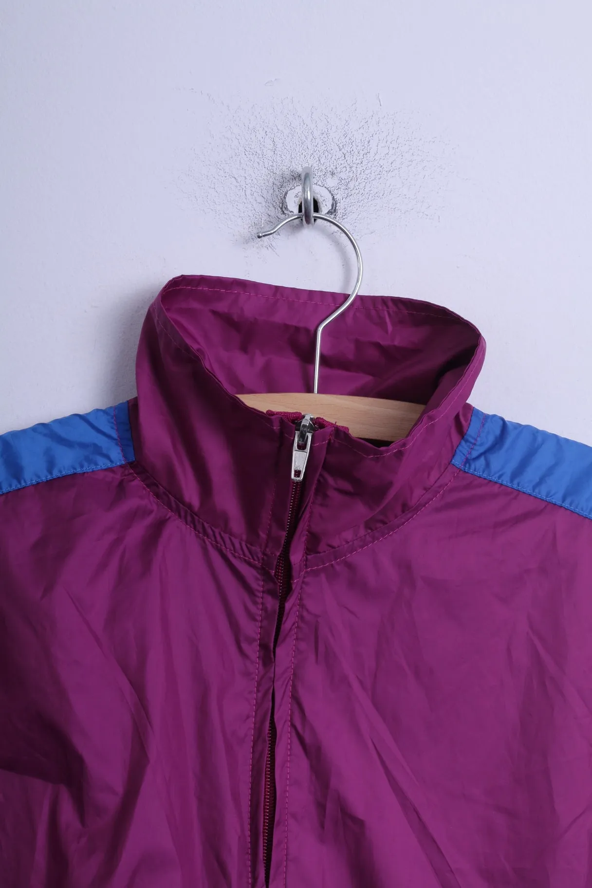 Shack Womens M Jacket Pullover Purple Zip Neck Lightweight Kangaroo Pocket