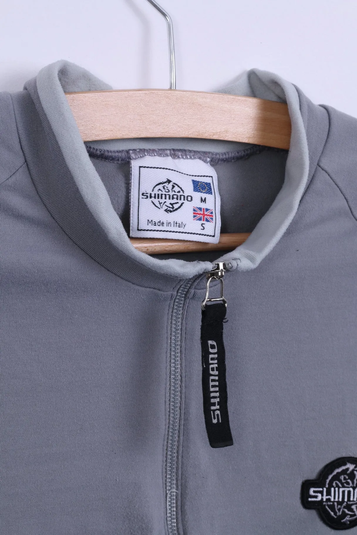 Shimano Mens S Shirt Grey Nylon Bike Cycling Top Jersey