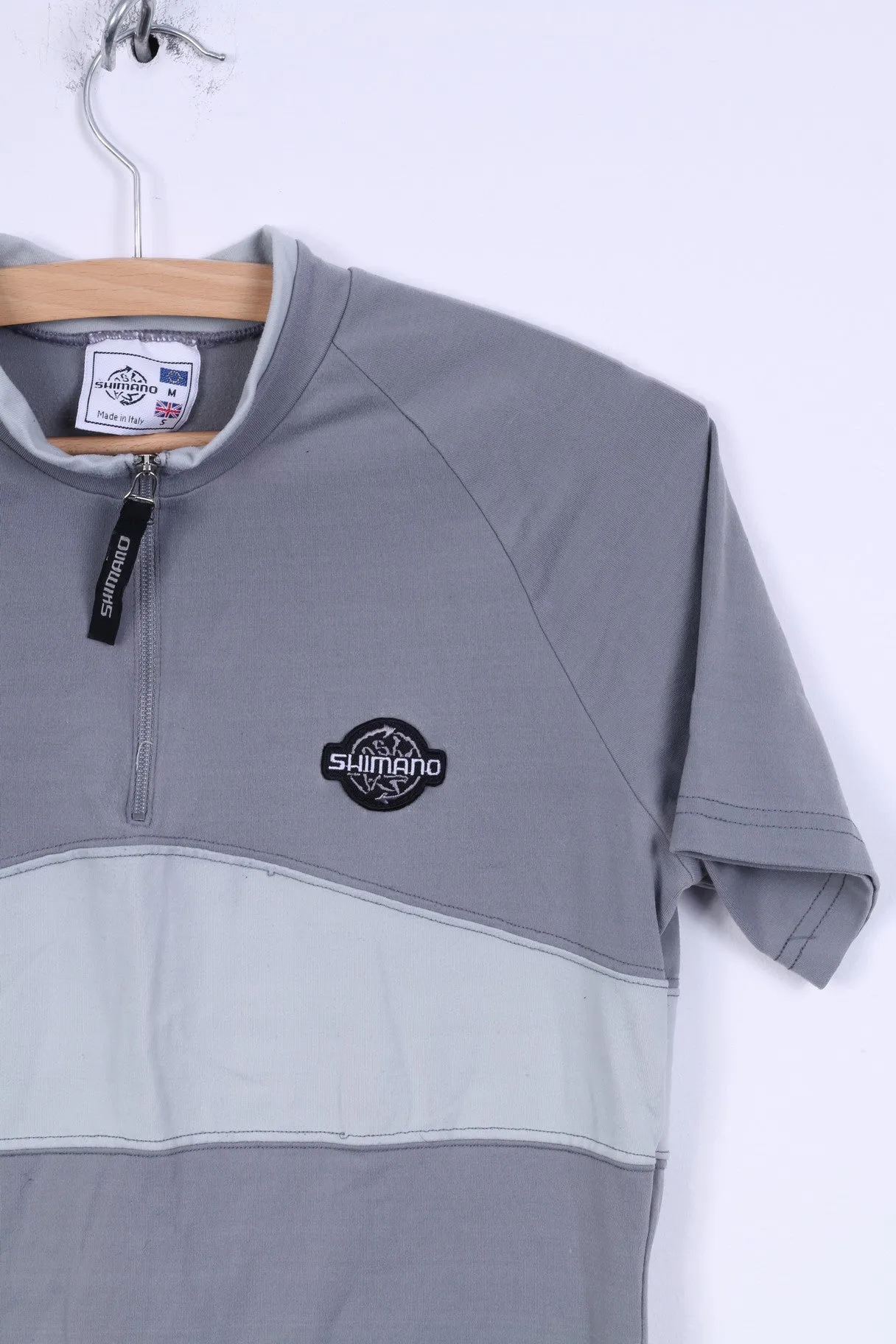 Shimano Mens S Shirt Grey Nylon Bike Cycling Top Jersey