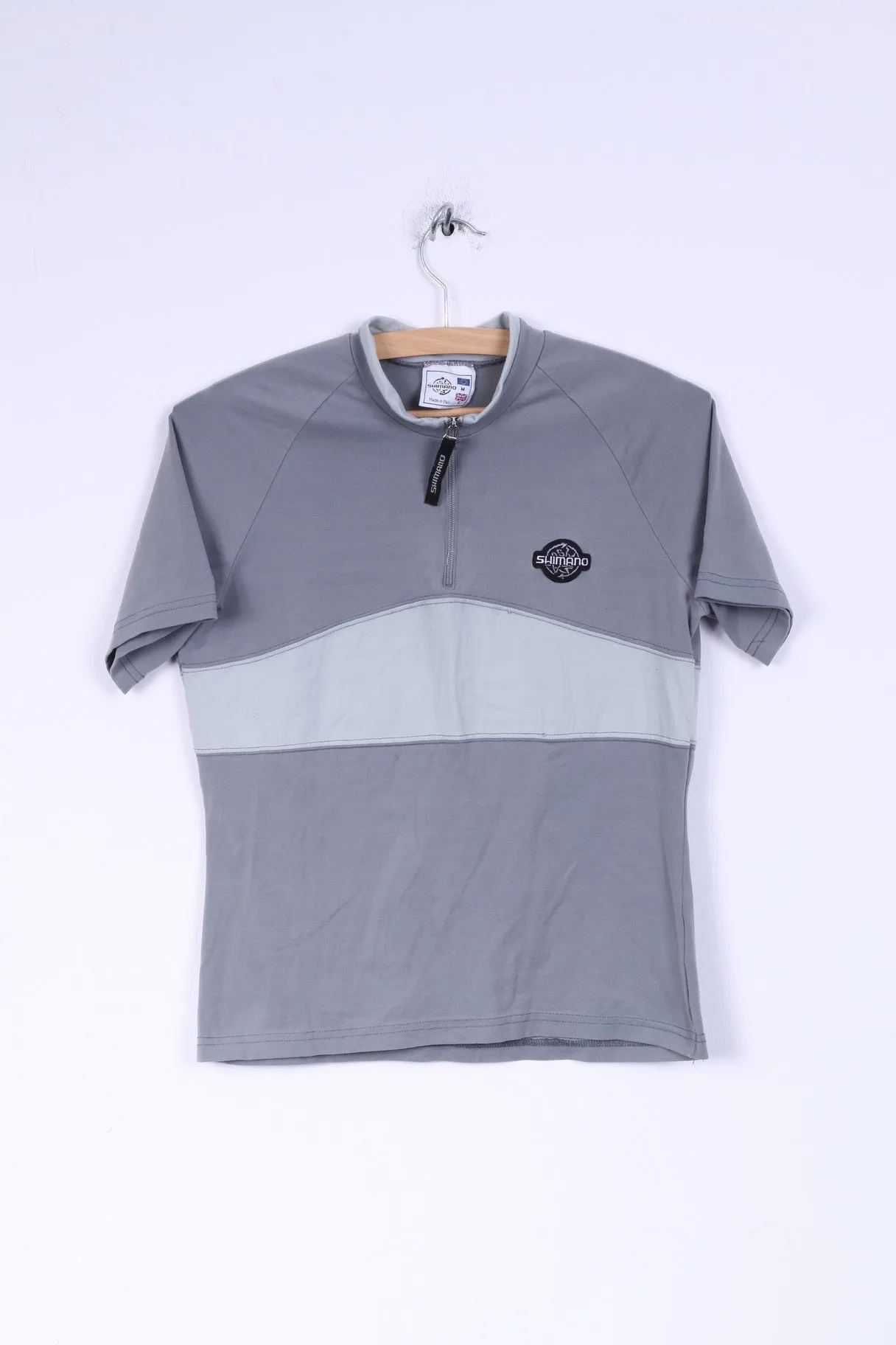 Shimano Mens S Shirt Grey Nylon Bike Cycling Top Jersey
