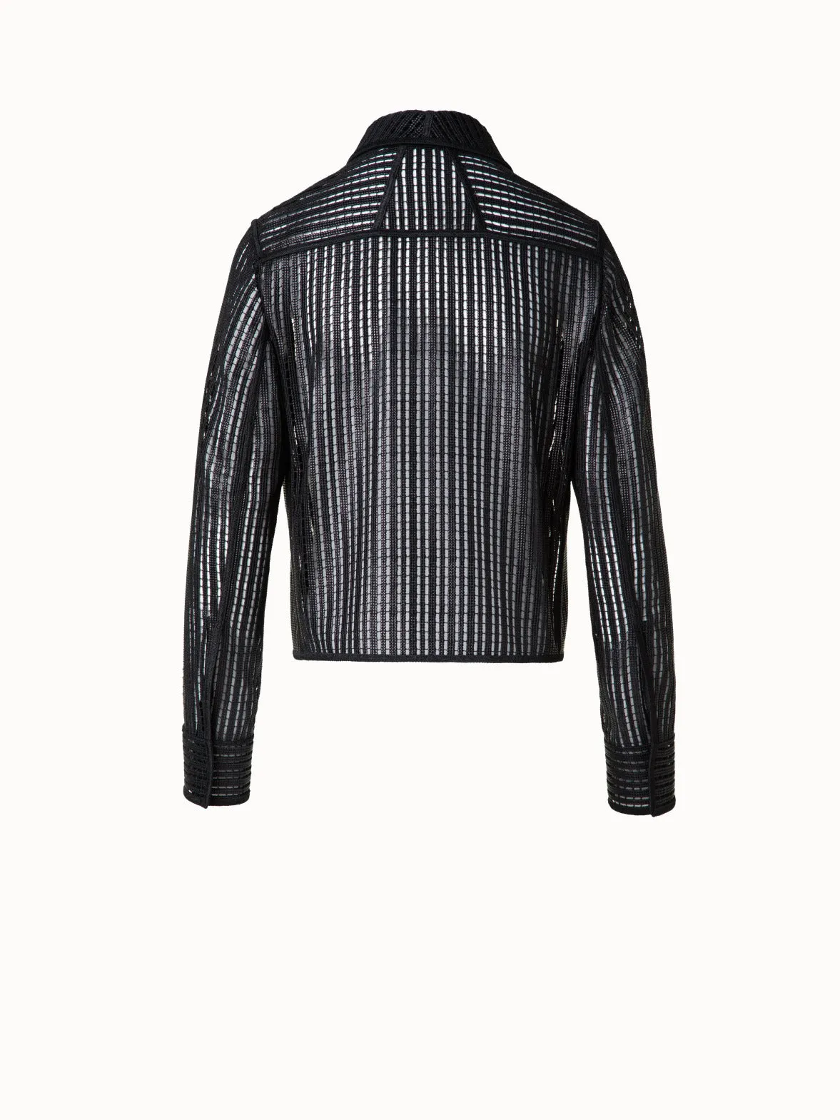 Shirt Jacket with Stripes Embroidery Akris