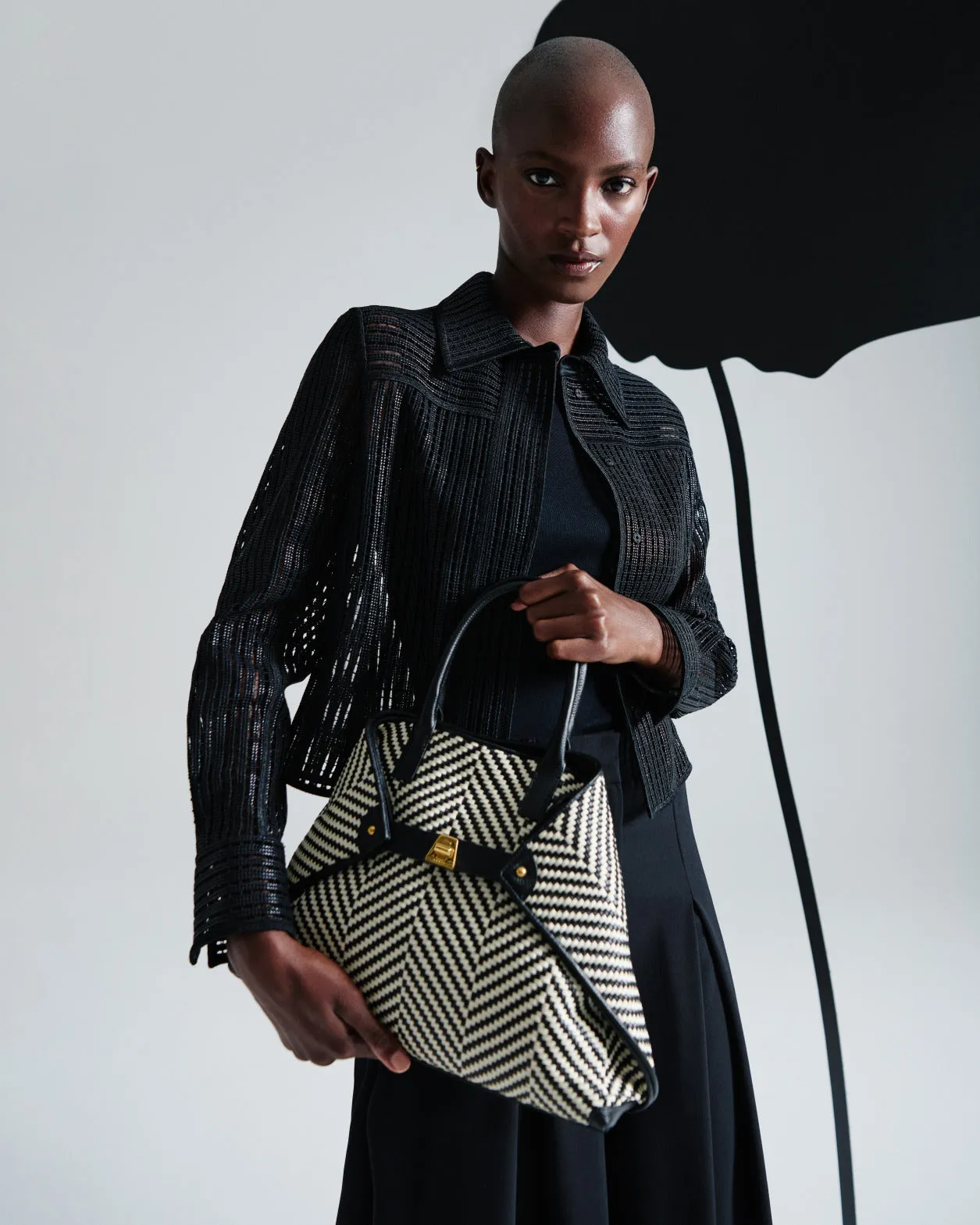 Shirt Jacket with Stripes Embroidery Akris