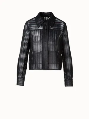 Shirt Jacket with Stripes Embroidery Akris
