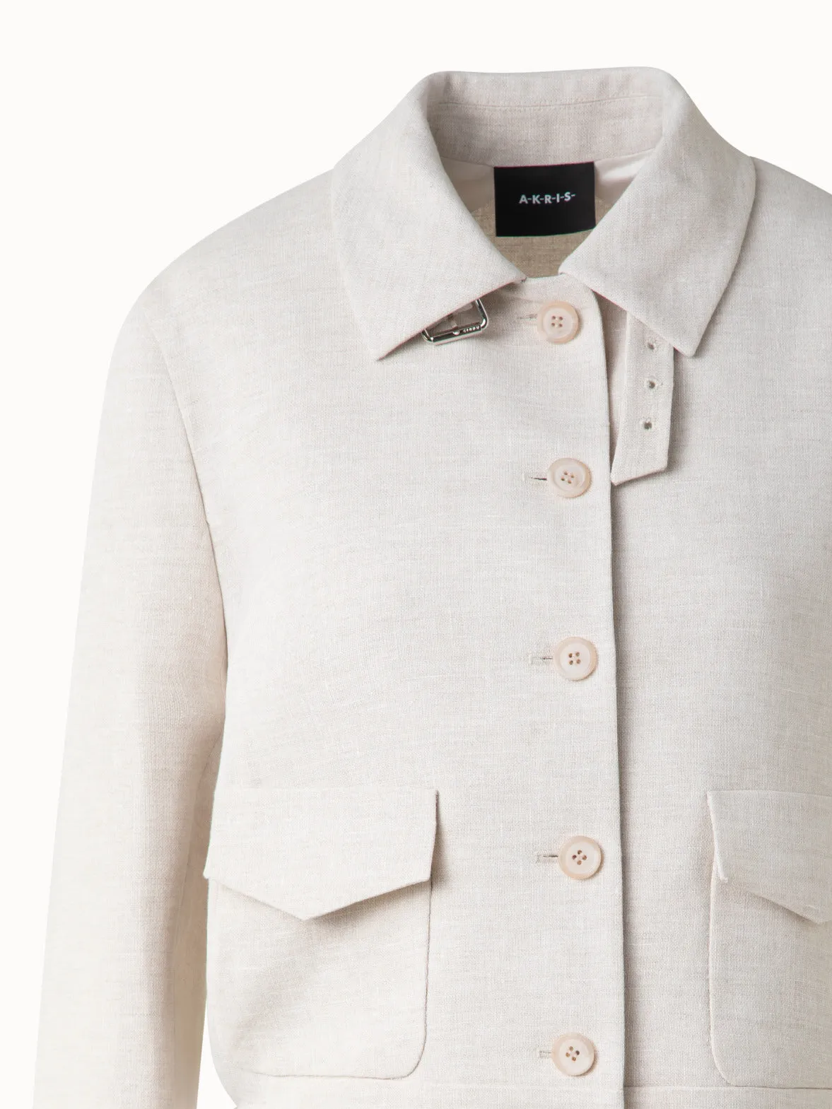 Short Blouson Jacket in Linen Double-Face Akris