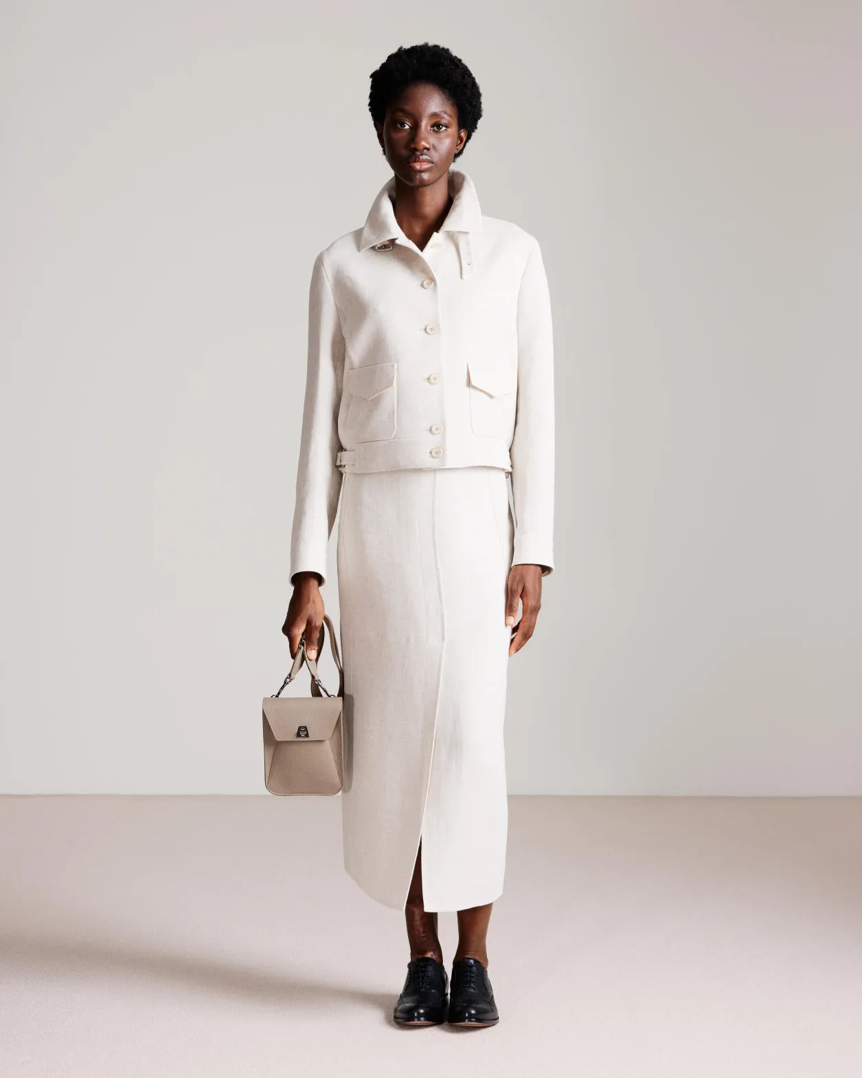 Short Blouson Jacket in Linen Double-Face Akris