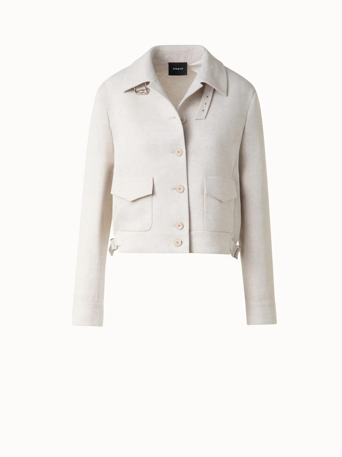 Short Blouson Jacket in Linen Double-Face Akris