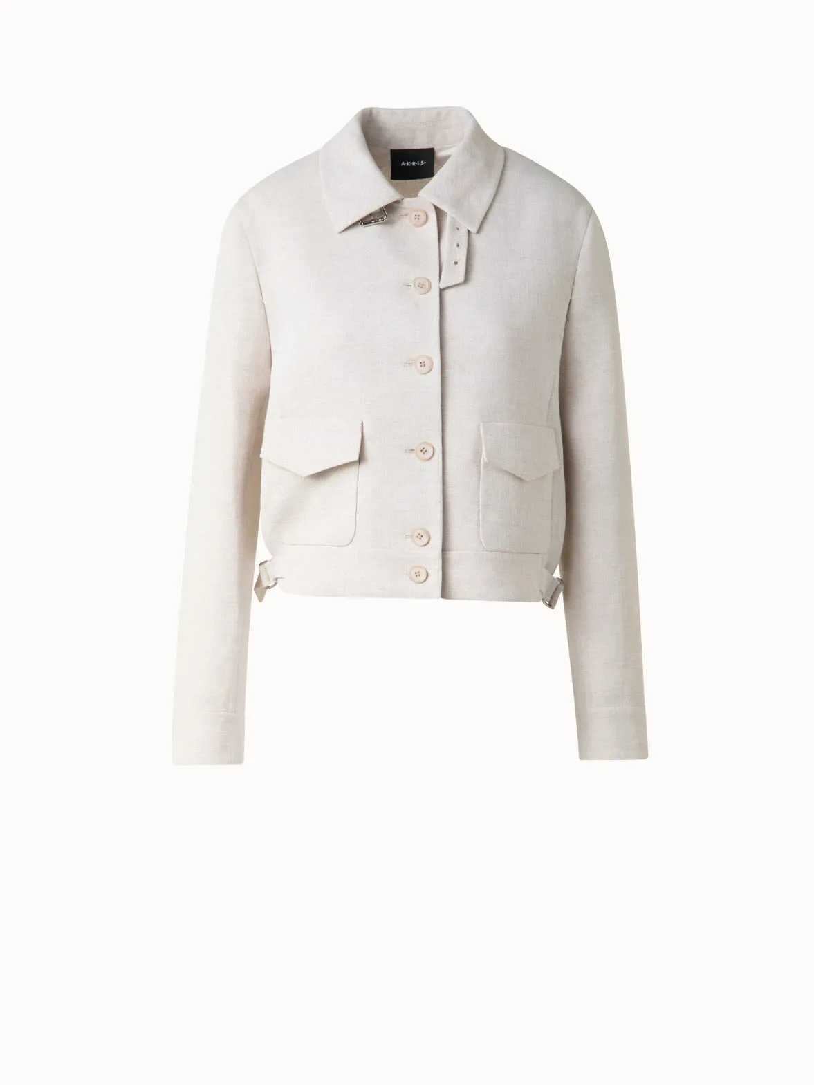 Short Blouson Jacket in Linen Double-Face Akris