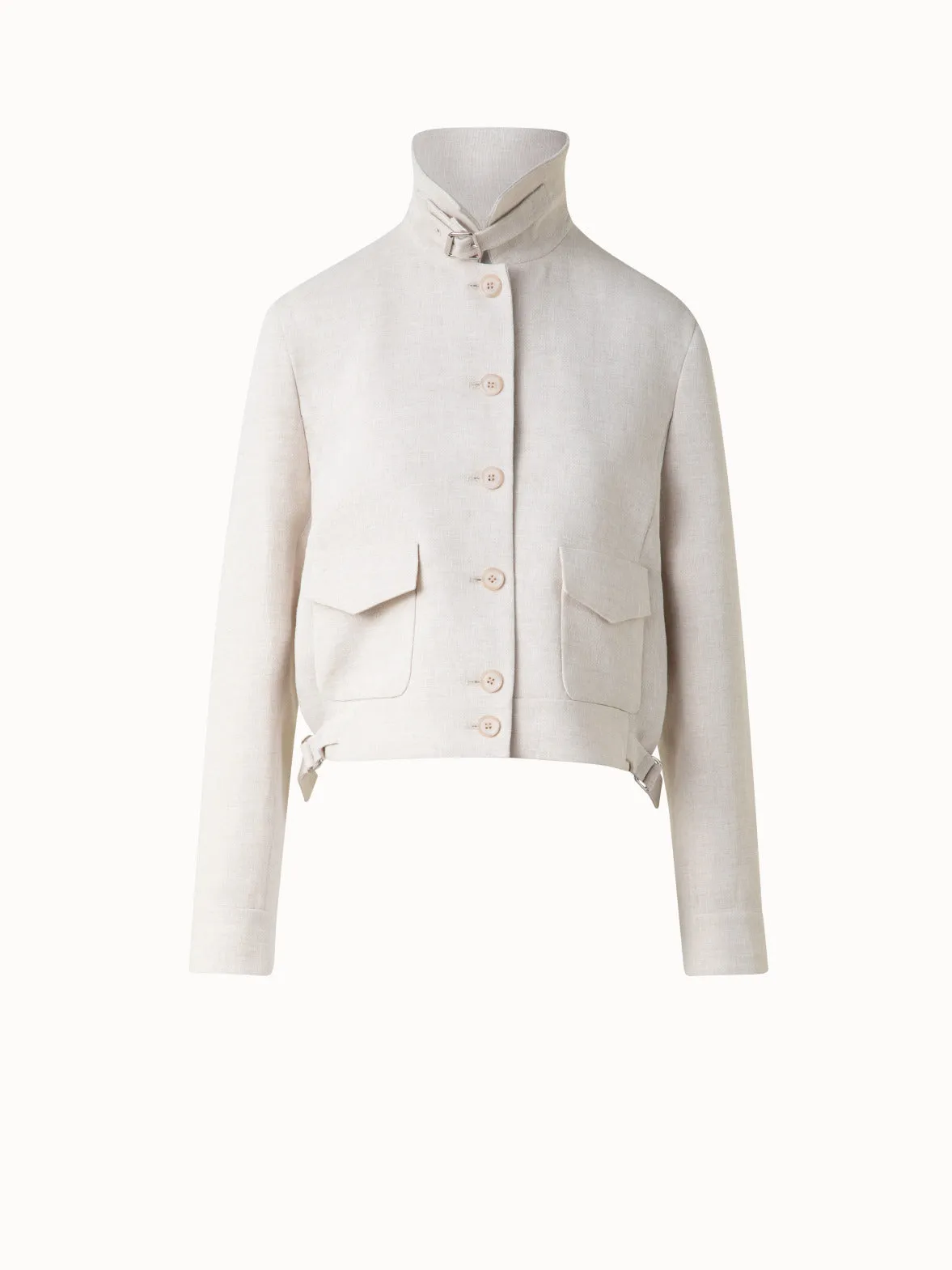 Short Blouson Jacket in Linen Double-Face Akris