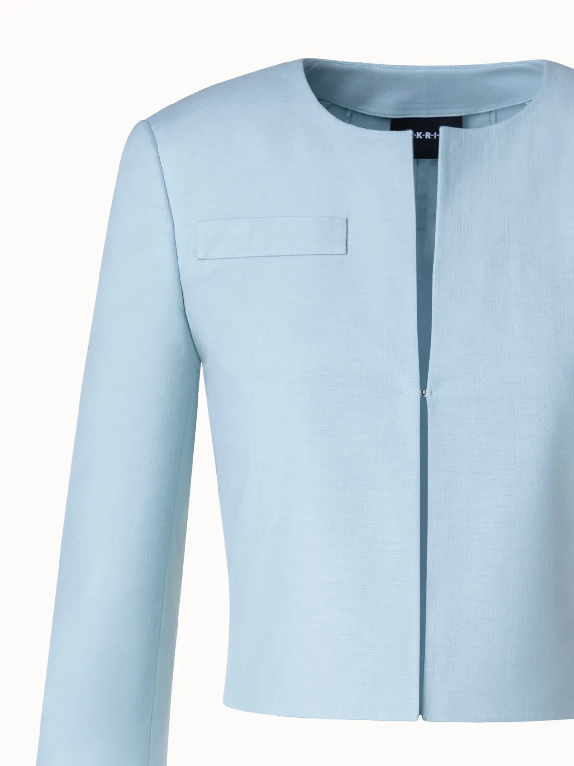Short Double-Face Jacket in Cotton Silk Stretch Akris