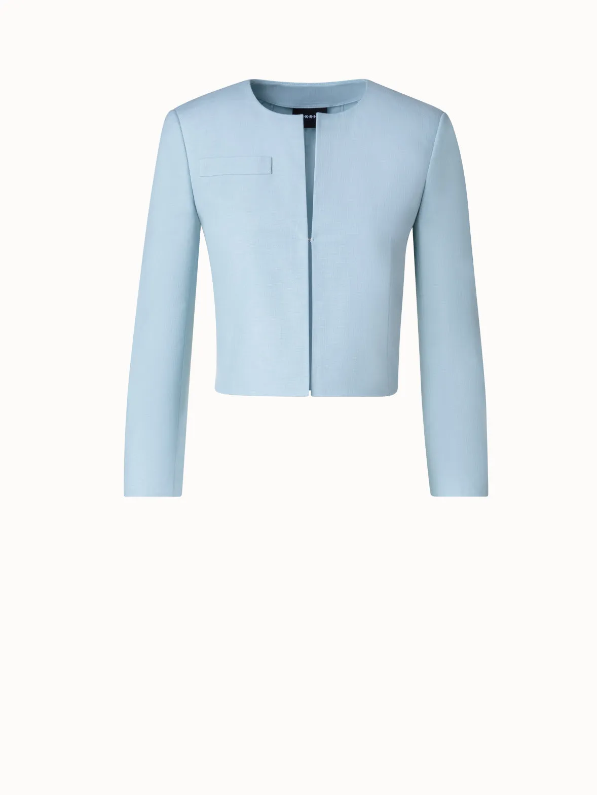 Short Double-Face Jacket in Cotton Silk Stretch Akris