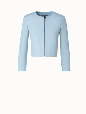 Short Double-Face Jacket in Cotton Silk Stretch Akris