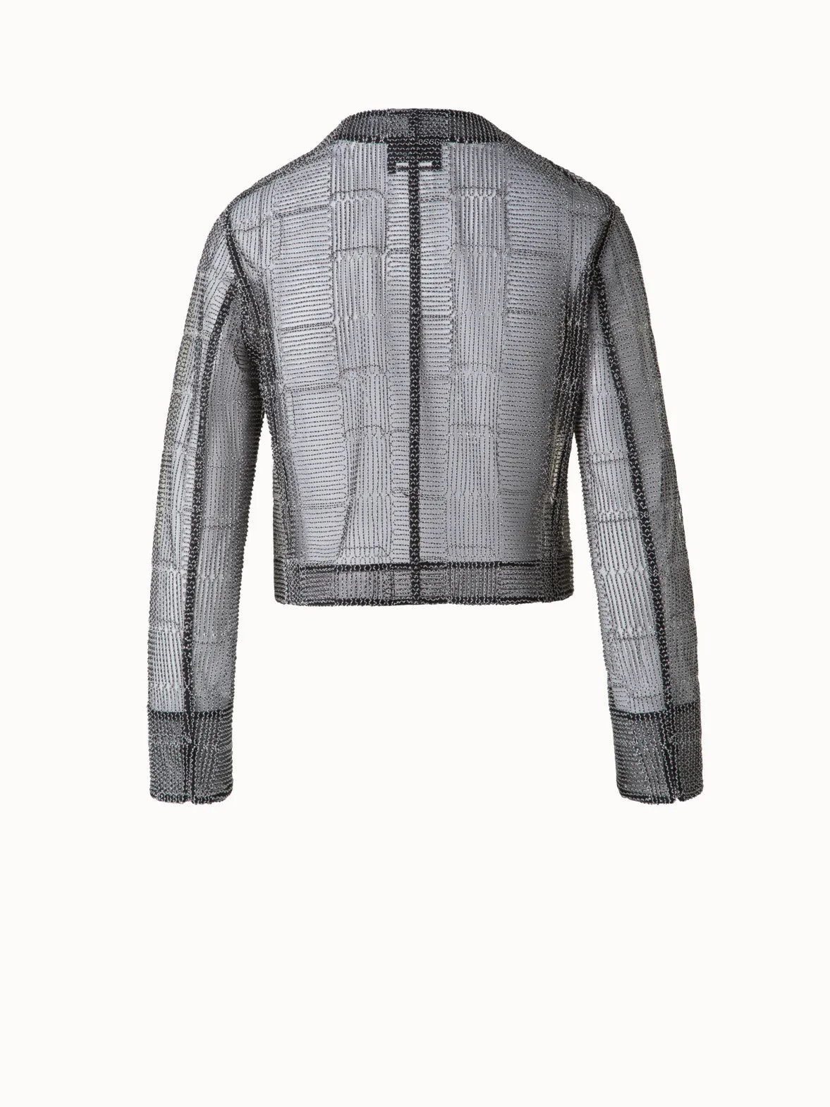 Short Jacket in Square on Tulle Embroidery Akris