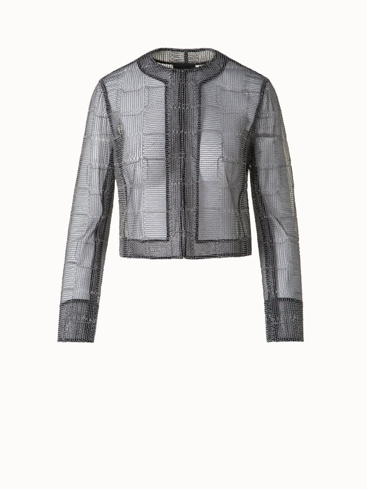 Short Jacket in Square on Tulle Embroidery Akris