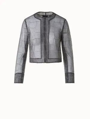 Short Jacket in Square on Tulle Embroidery Akris