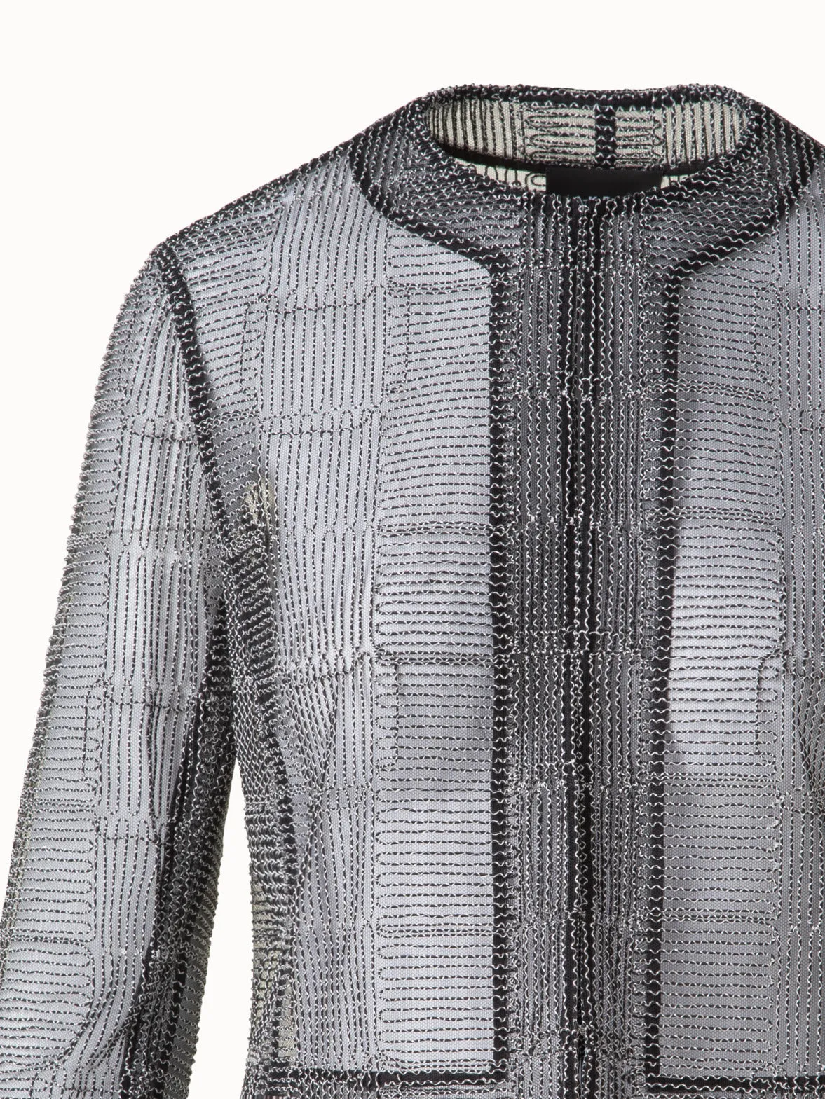Short Jacket in Square on Tulle Embroidery Akris