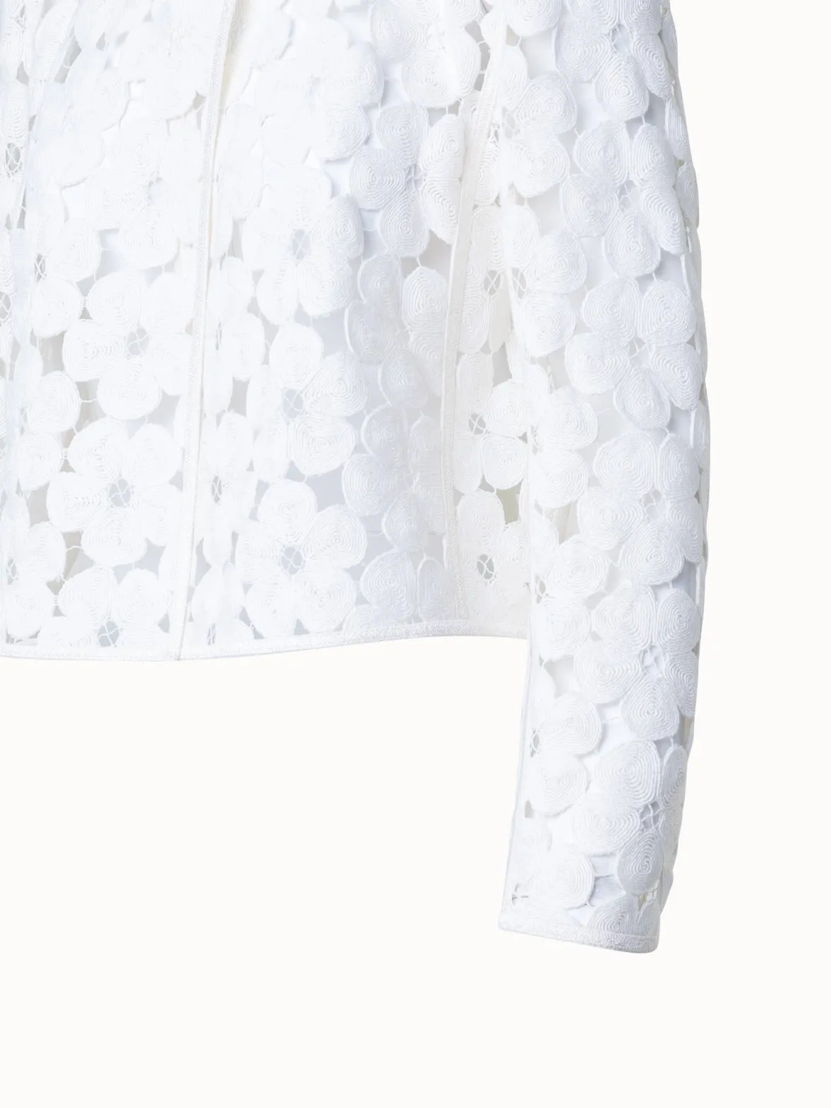 Short Jacket with Allover Anemone Embroidery Akris