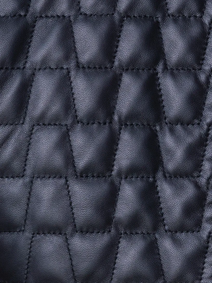 Short Quilted Leather Jacket Akris