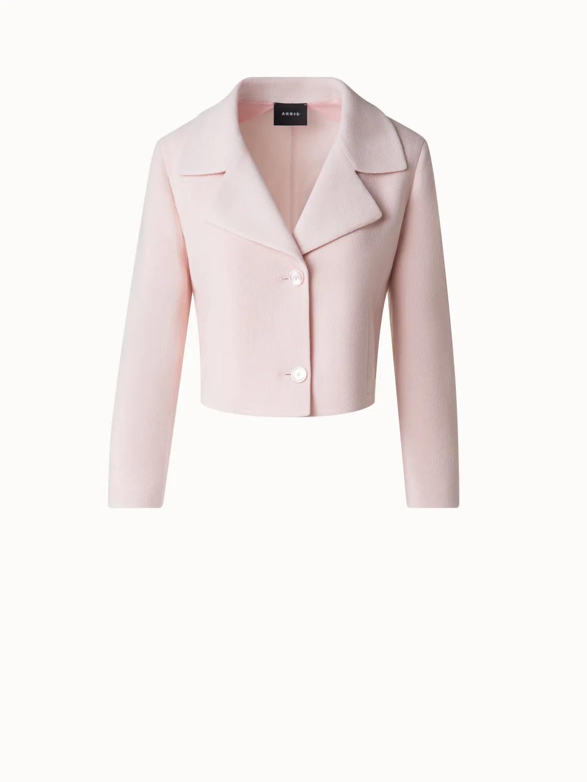 Short Wool Crêpe Double-Face Jacket Akris