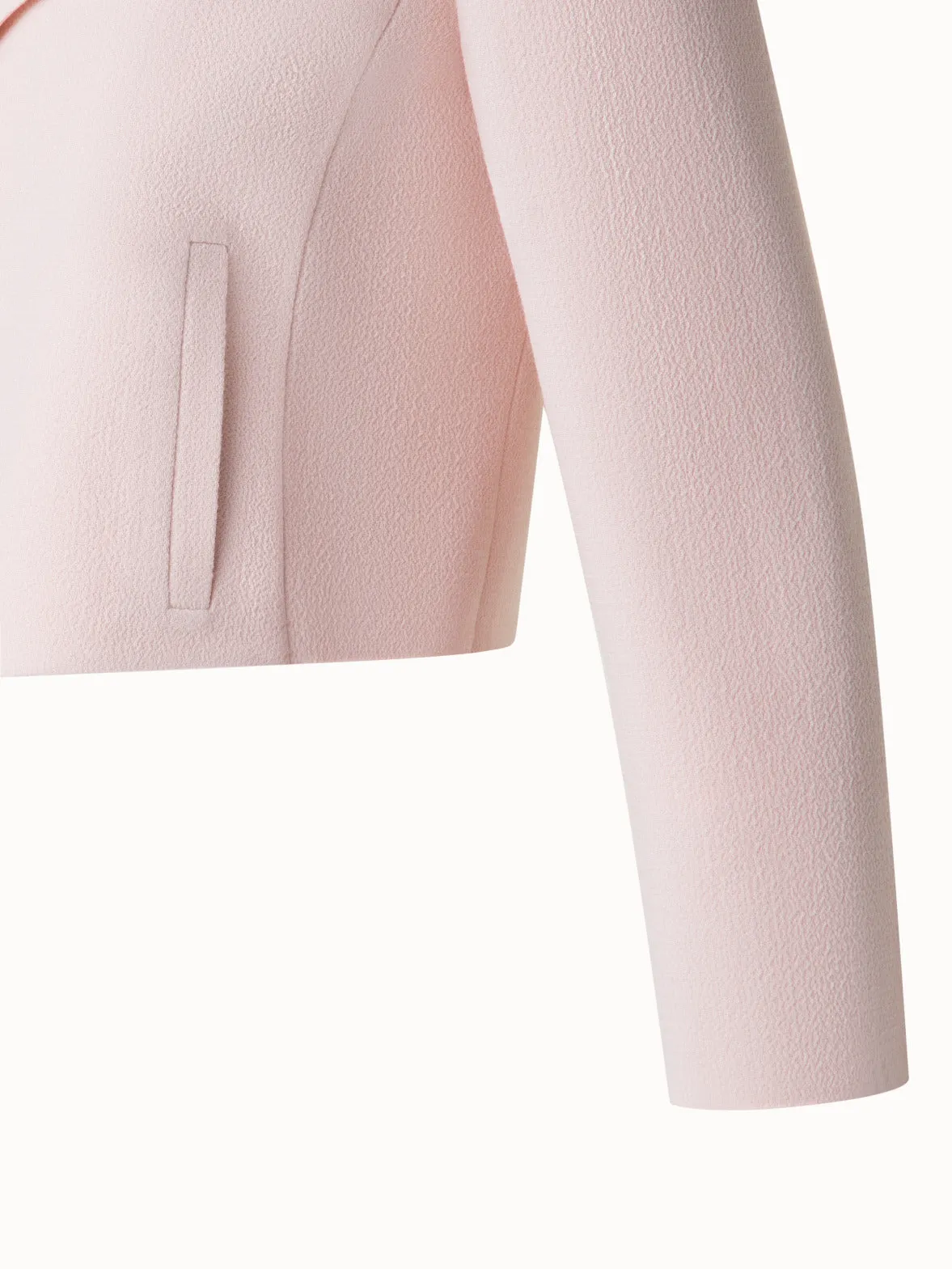 Short Wool Crêpe Double-Face Jacket Akris