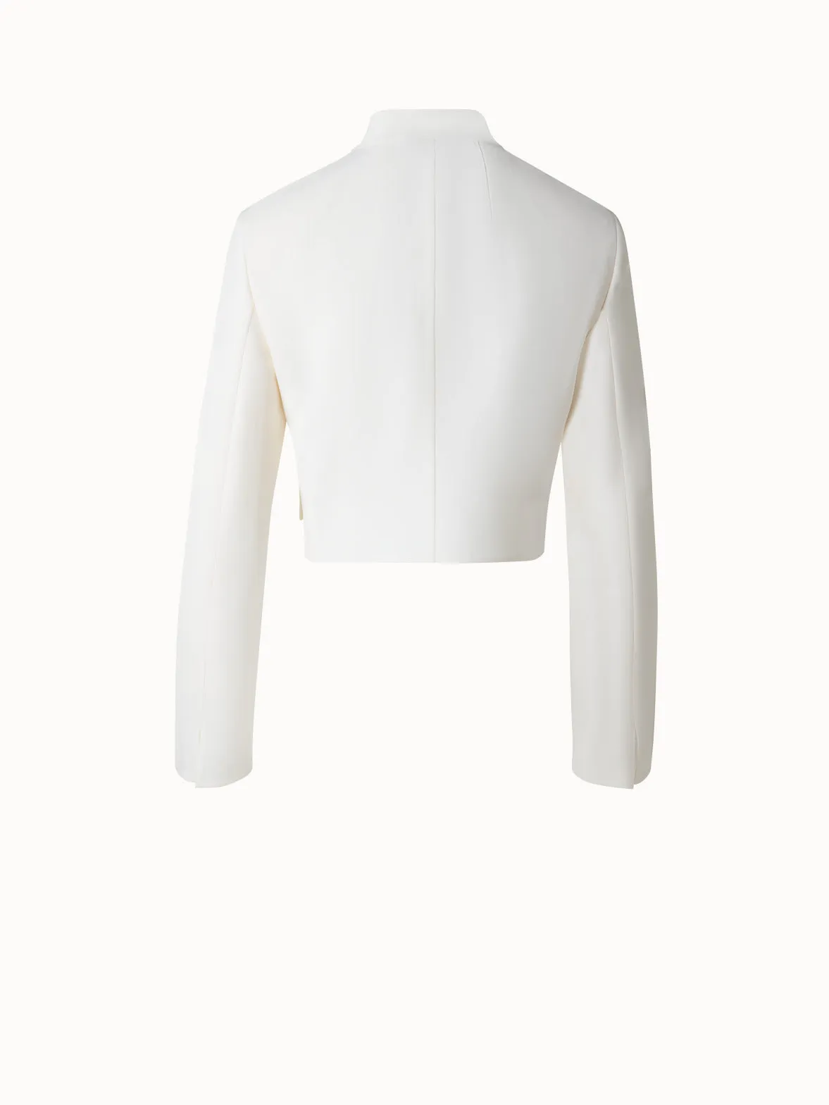 Short Wool Double-Face Cardigan Jacket Akris