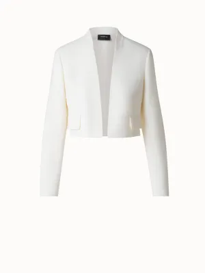 Short Wool Double-Face Cardigan Jacket Akris