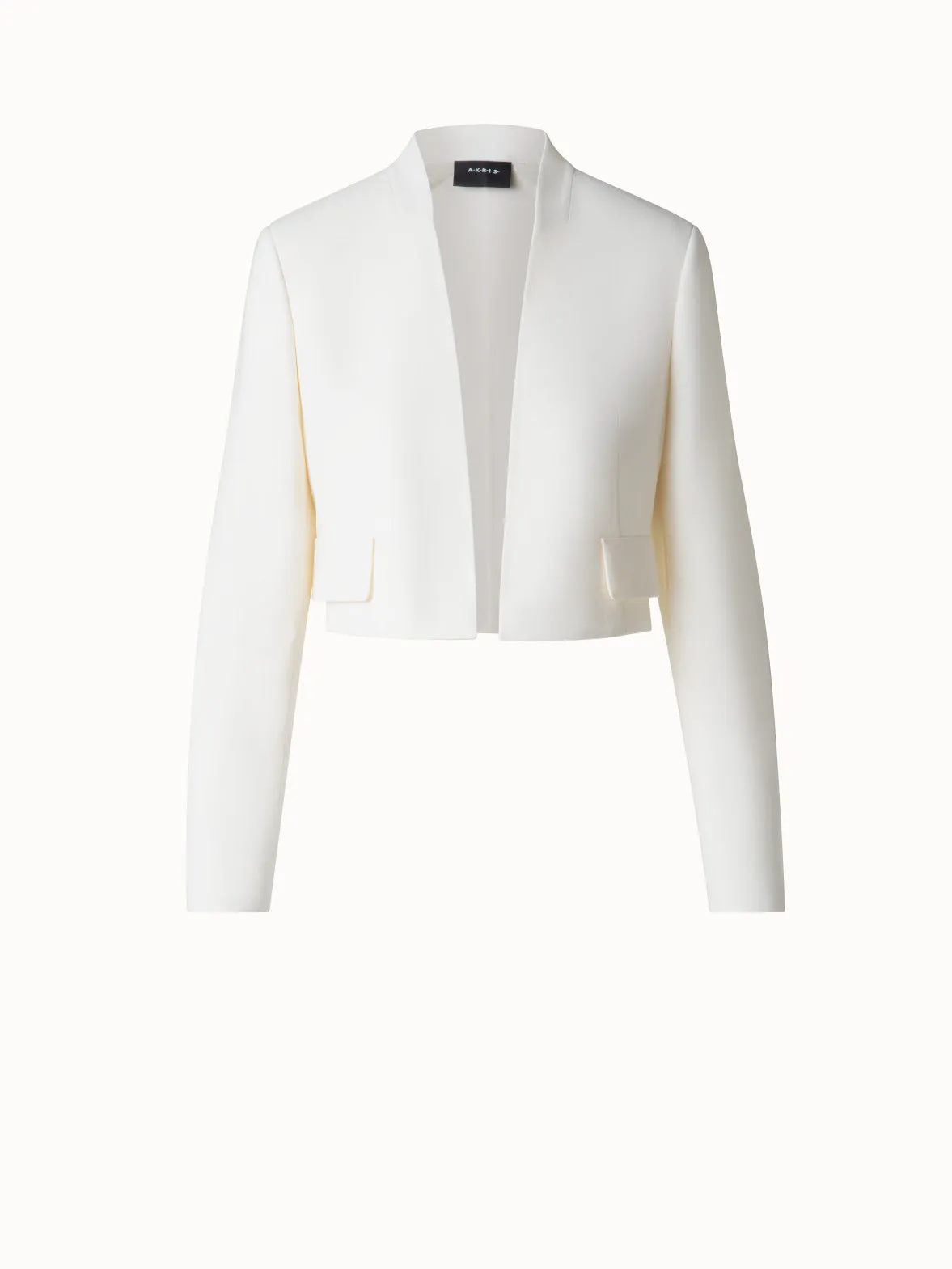 Short Wool Double-Face Cardigan Jacket Akris