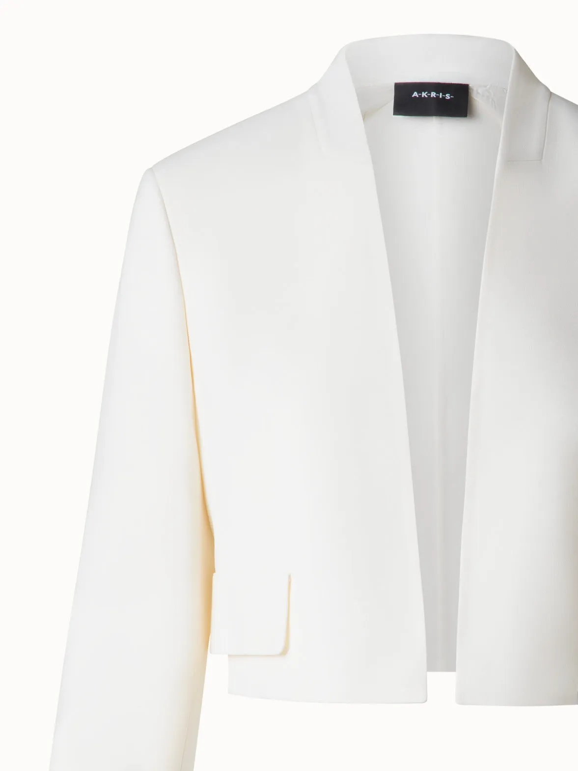 Short Wool Double-Face Cardigan Jacket Akris