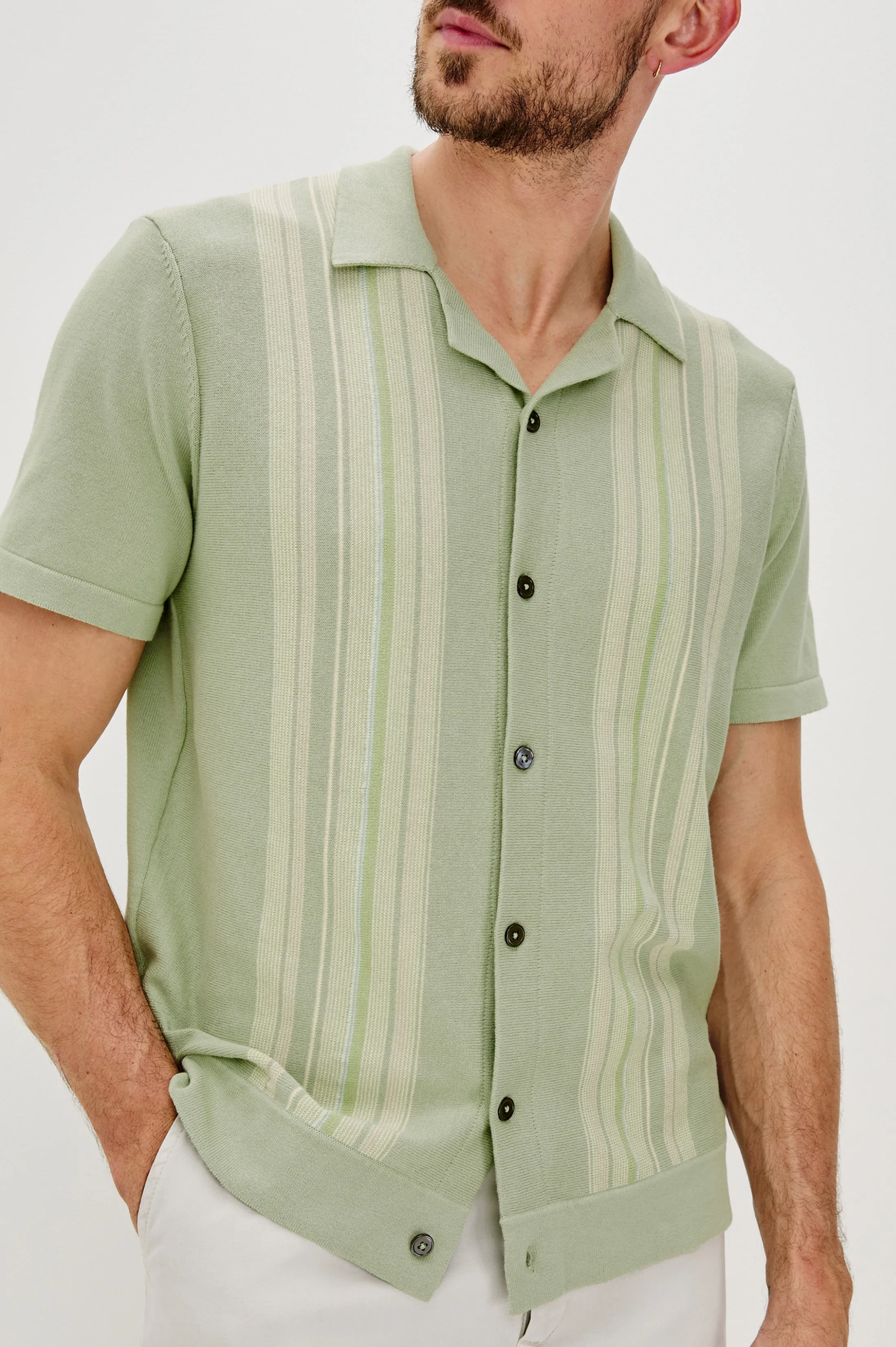SILAS SHIRT - SAGE IRIDESCENT MULTI Rails