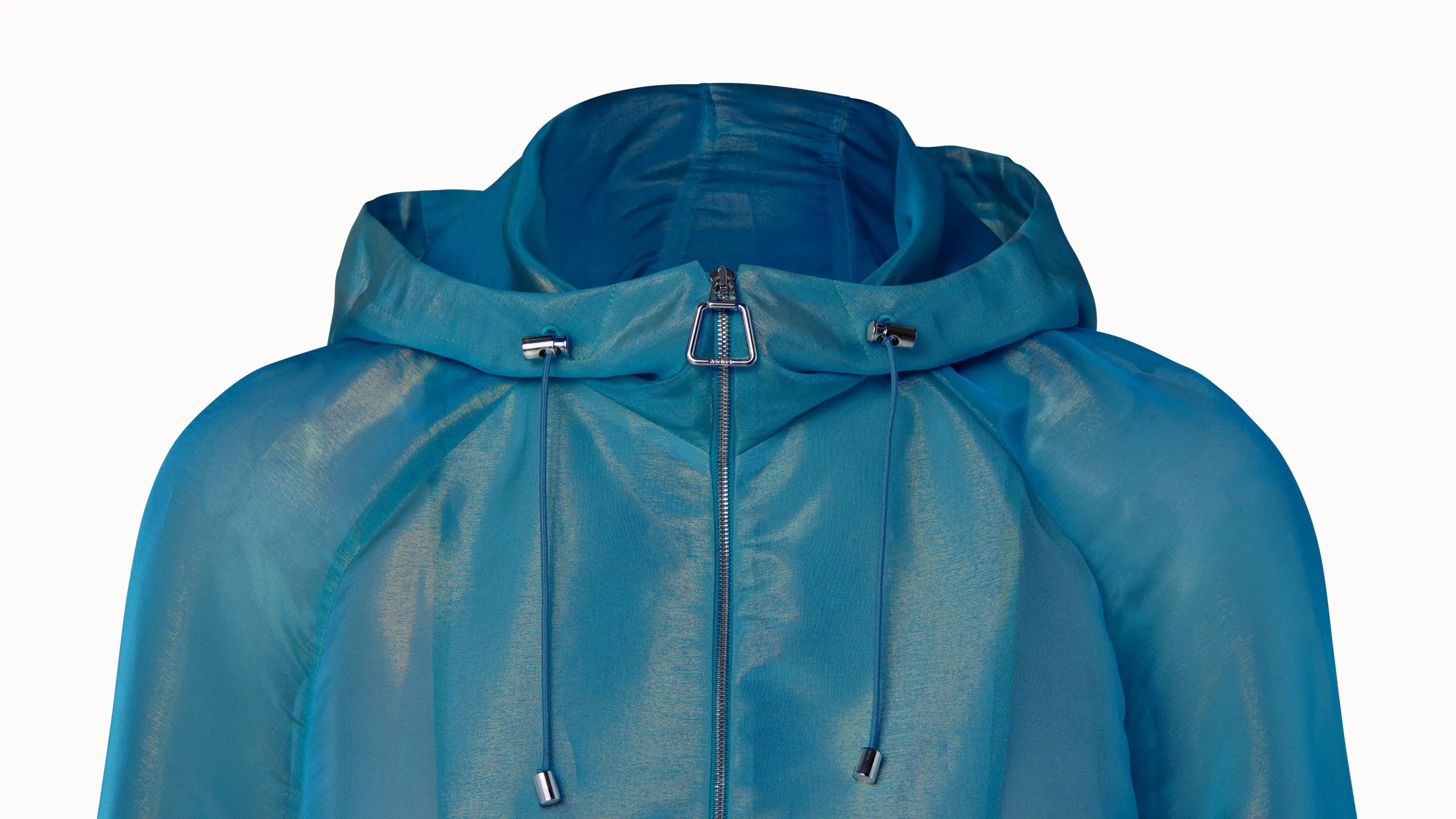 Silk Techno Organza Voluminous Blouson Jacket Akris