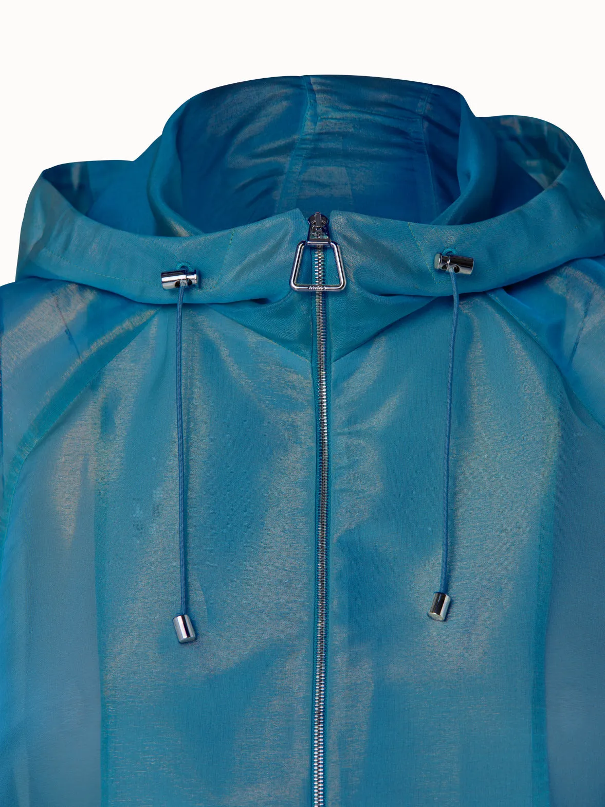 Silk Techno Organza Voluminous Blouson Jacket Akris