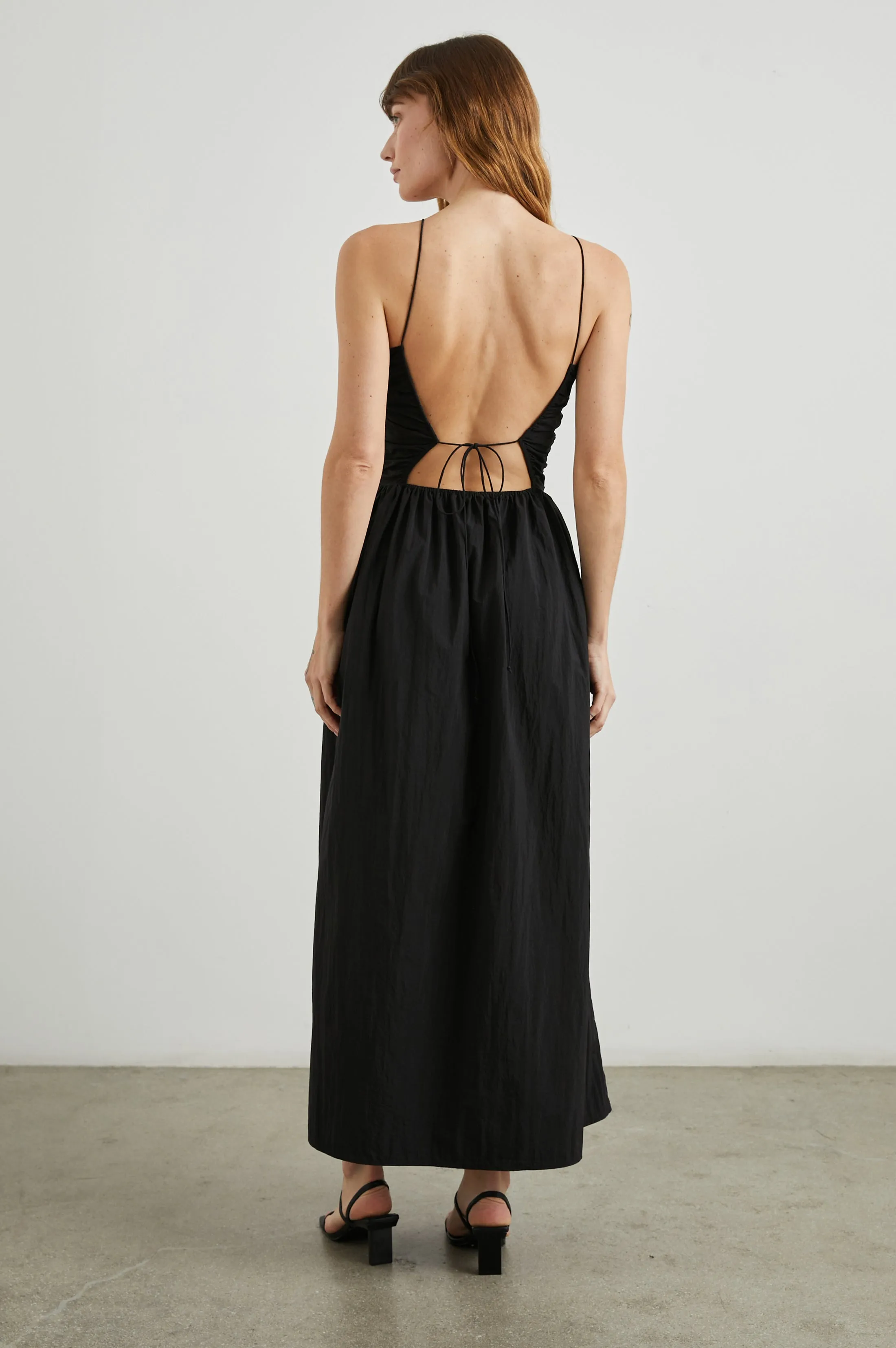 SILVIA DRESS - BLACK NYLON Rails