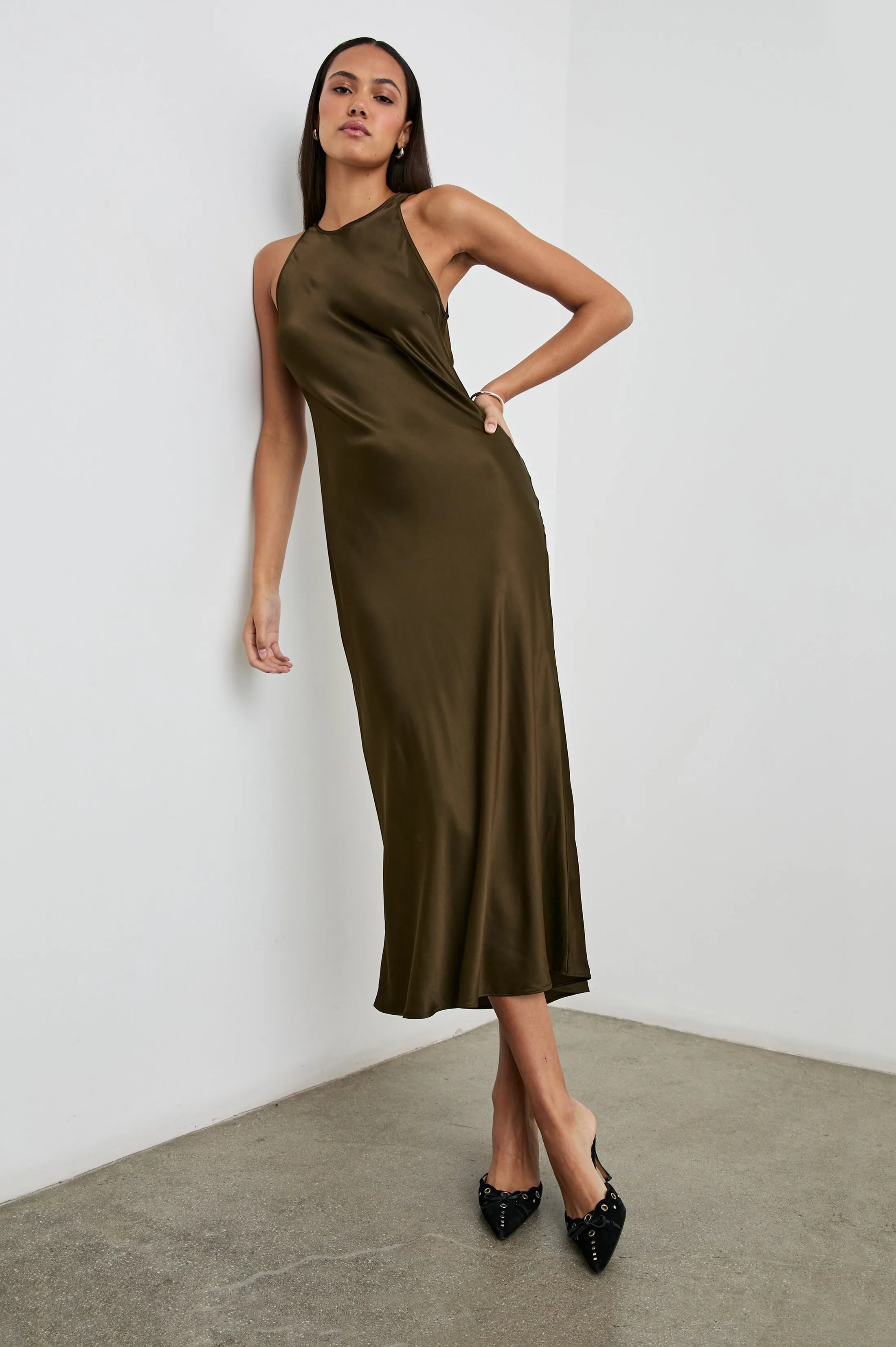 SOLENE DRESS - DARK MOSS Rails