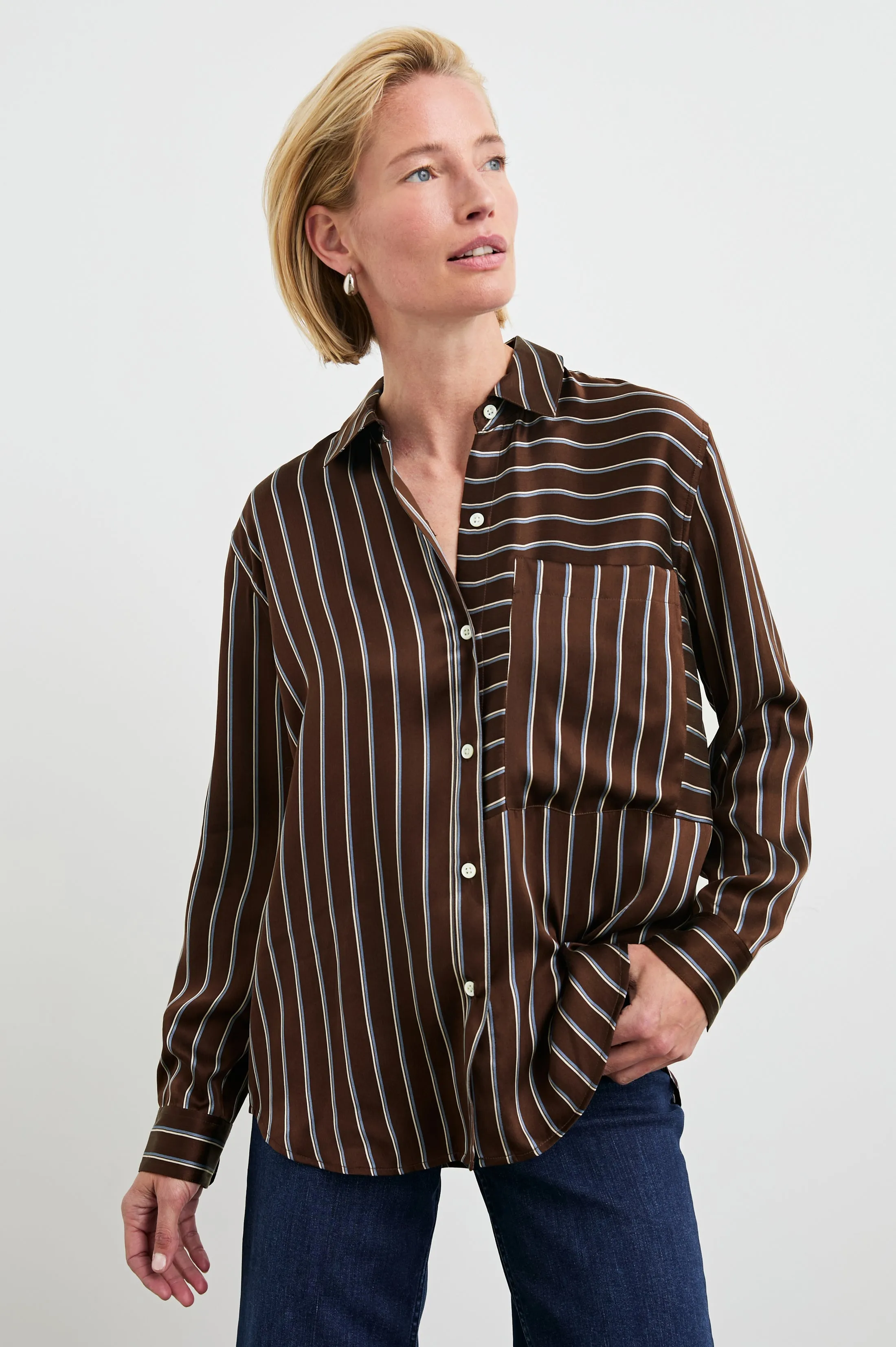 SPENCER SHIRT - BALTIC WHITE STRIPE Rails